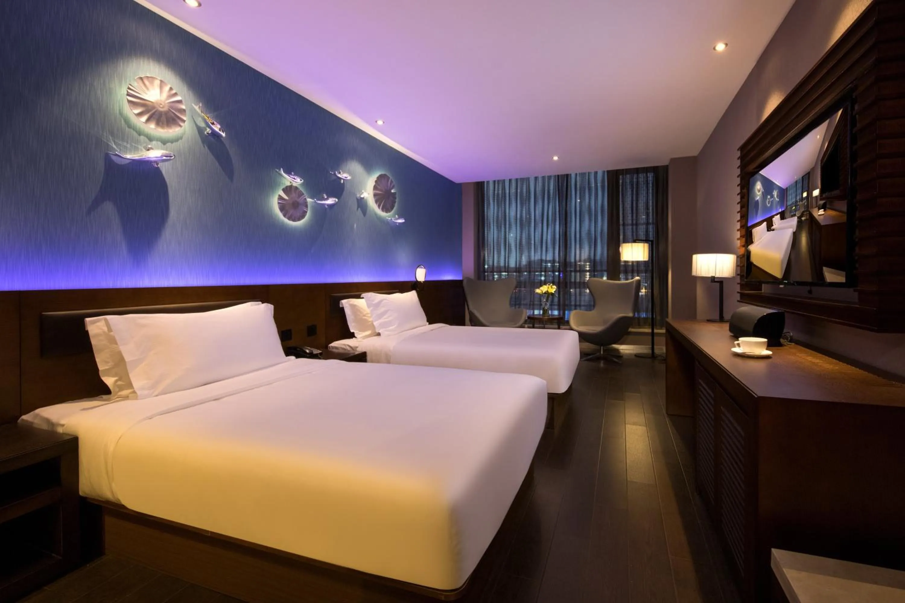 Bed in Crystal Orange Hangzhou Alibaba Future Technology City Hotel