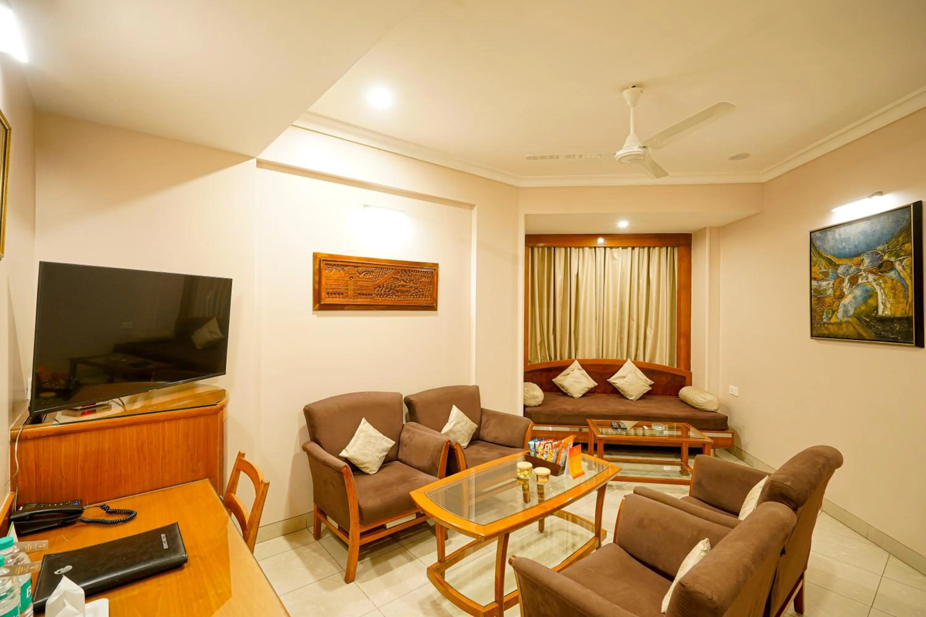 Seating area in Hotel Mayura