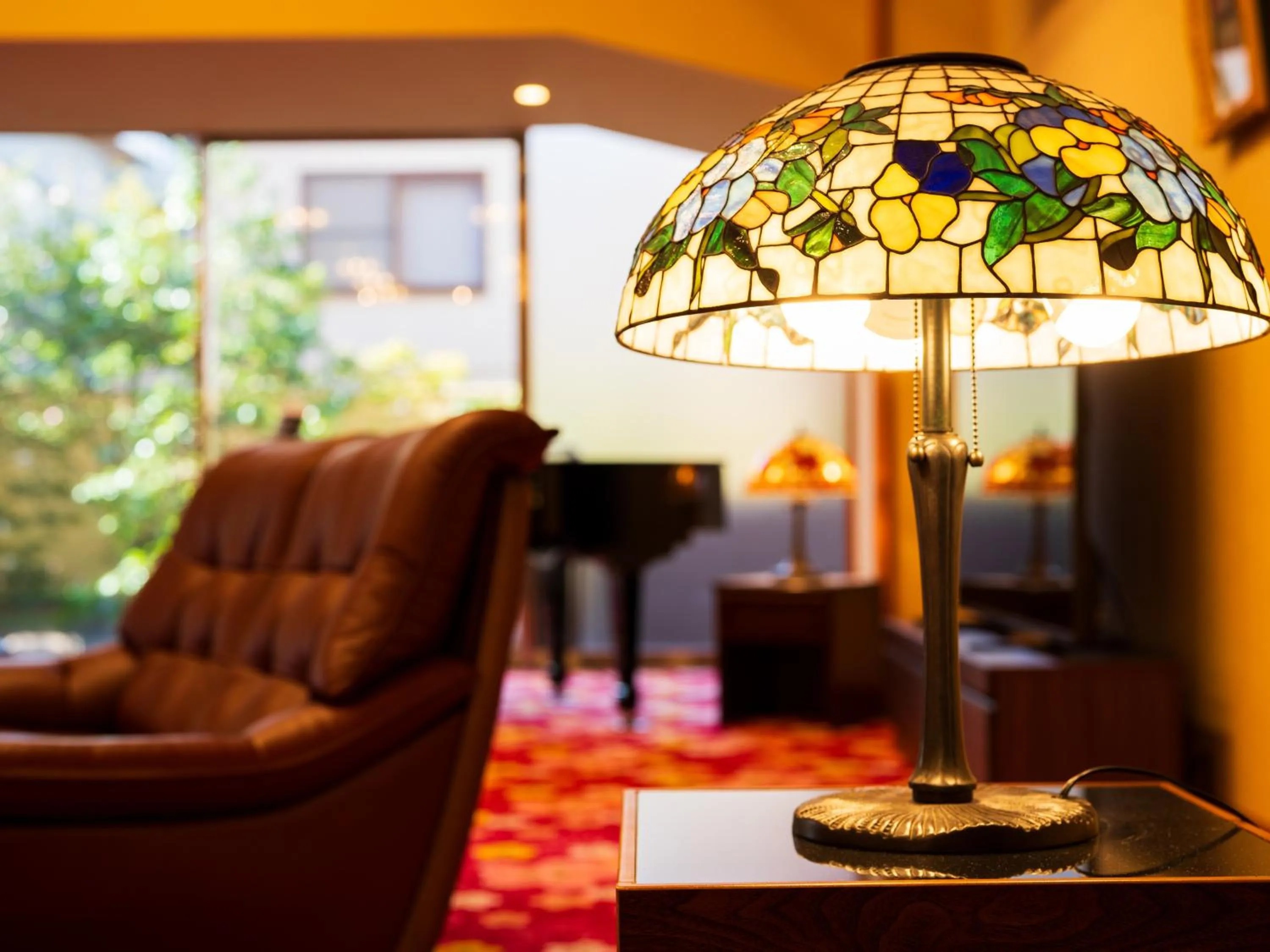 Seating area in BeppuOnsen Hotel Sansenkaku