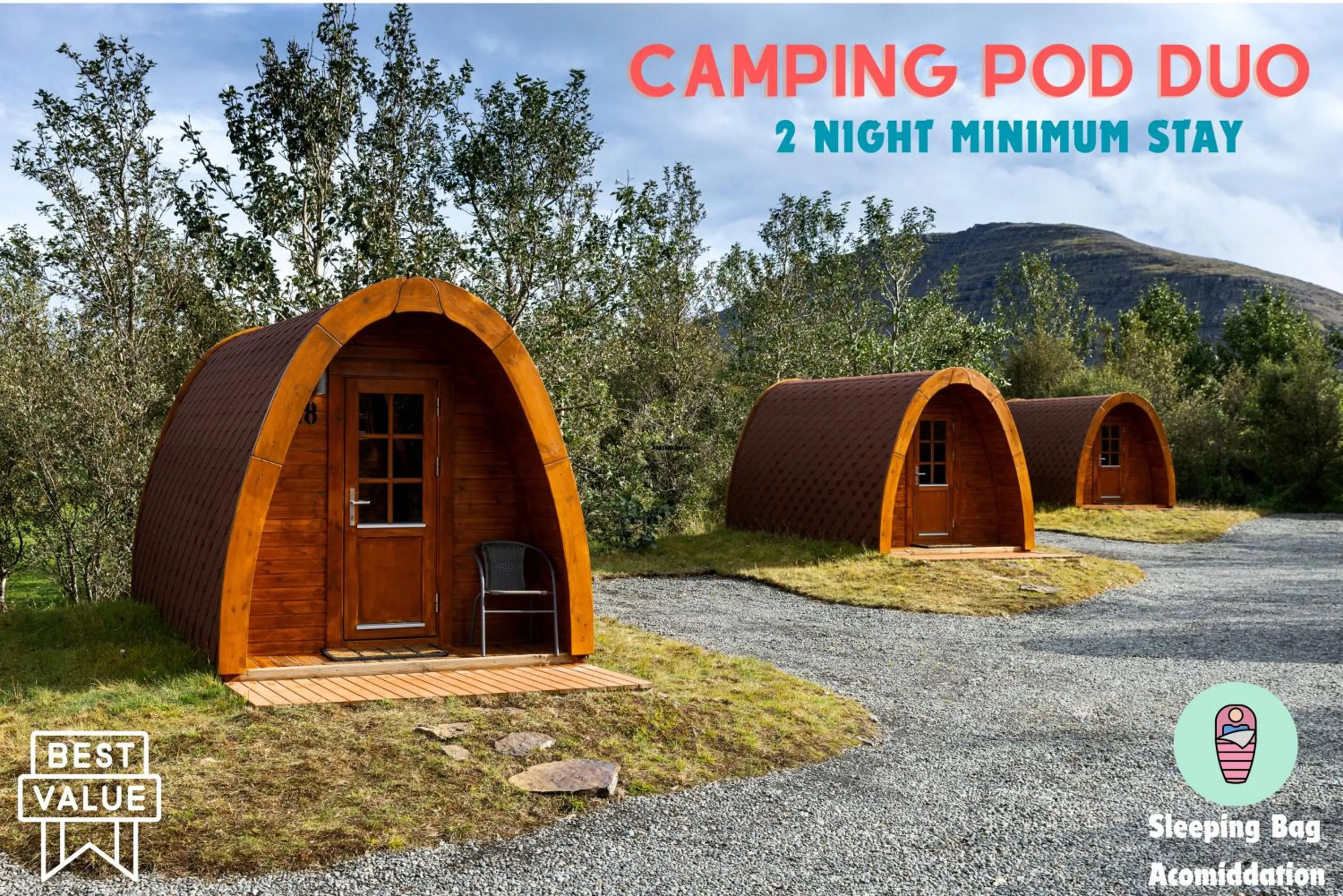 Fossatun Camping Pods & Cottages - Sleeping Bag Accommodation