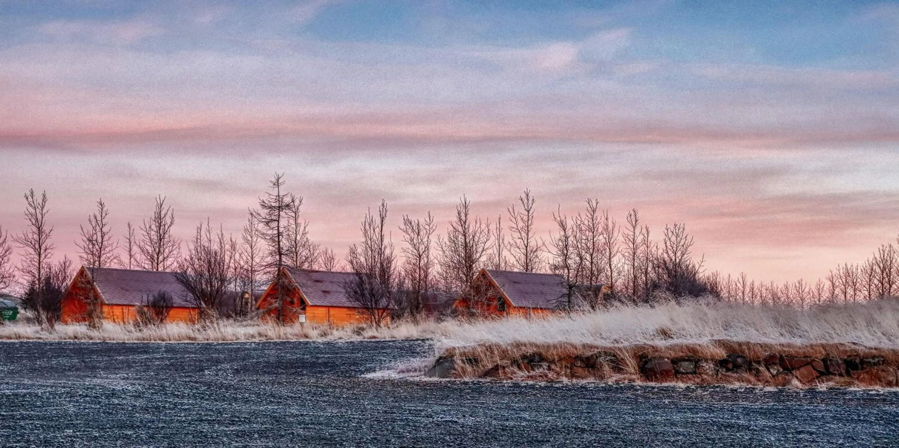 Winter in Fossatun Camping Pods & Cottages - Sleeping Bag Accommodation