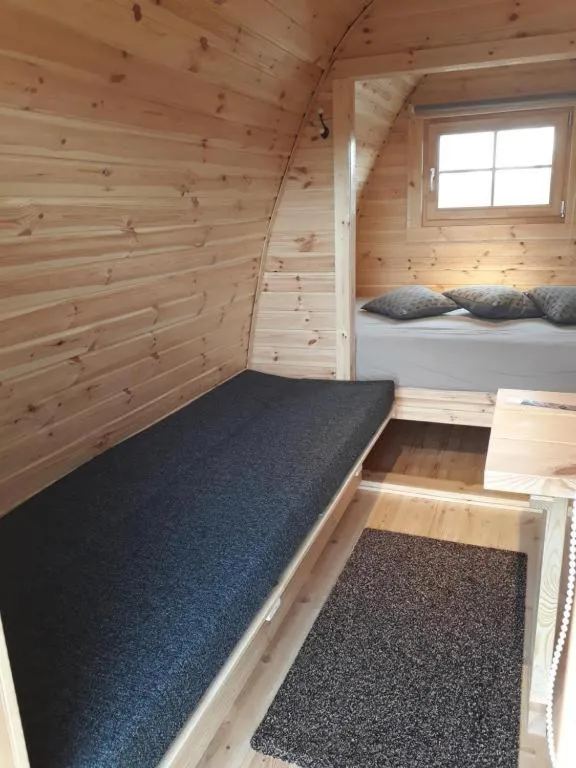 Bed in Fossatun Camping Pods & Cottages - Sleeping Bag Accommodation