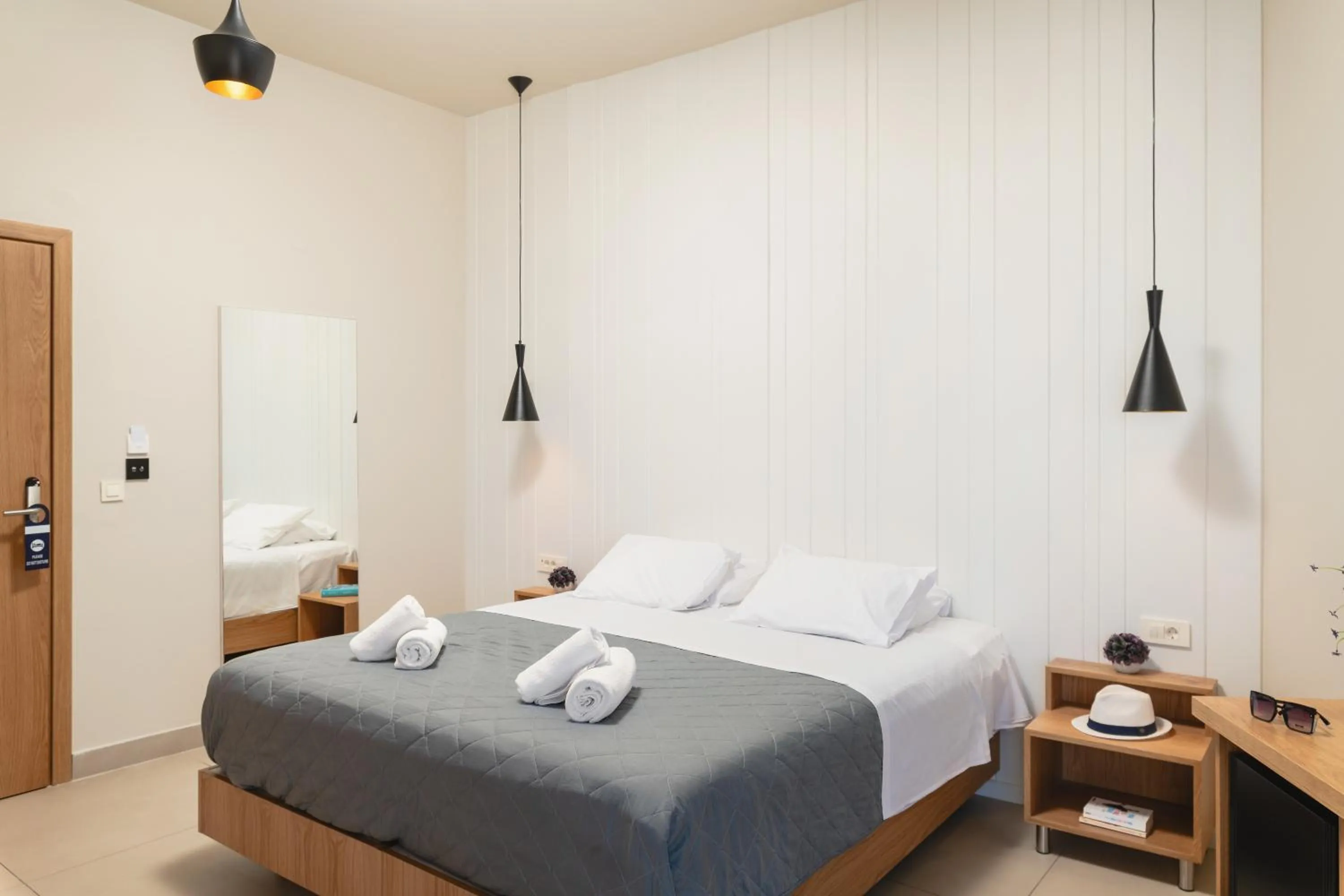 Bed in Elia Agia Marina Hotel