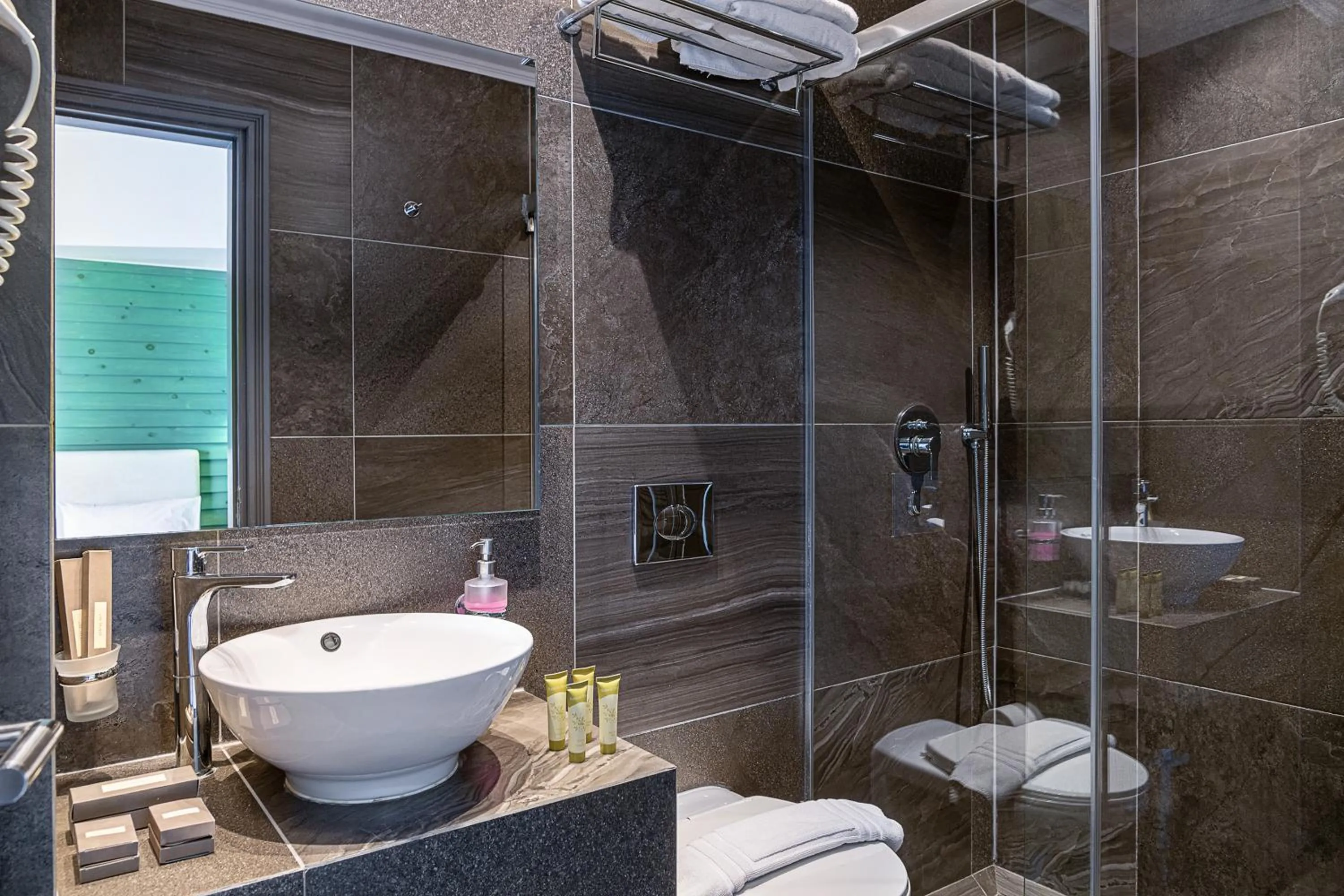 Shower in Elia Agia Marina Hotel