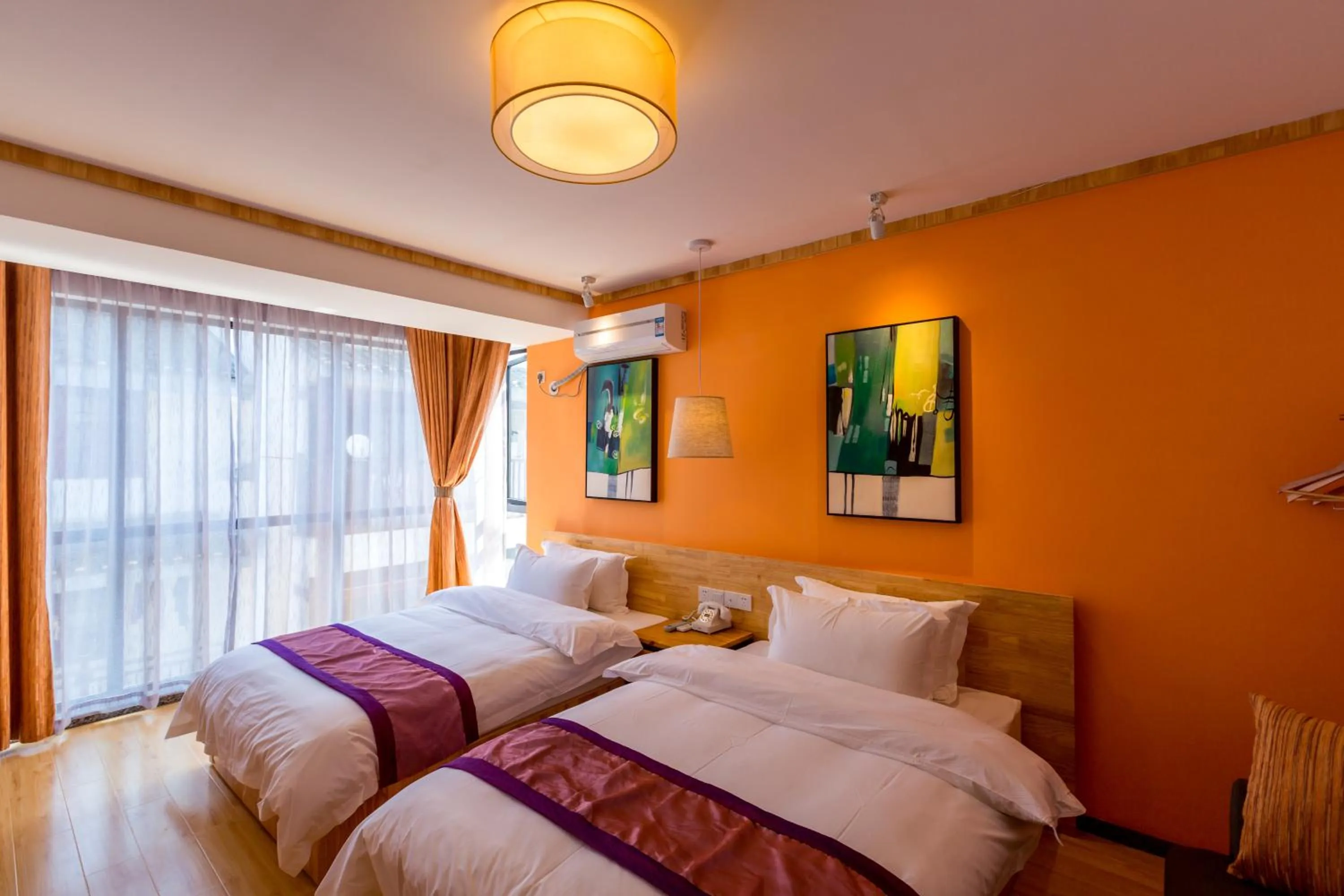 Bed in Moon Flower Hotel