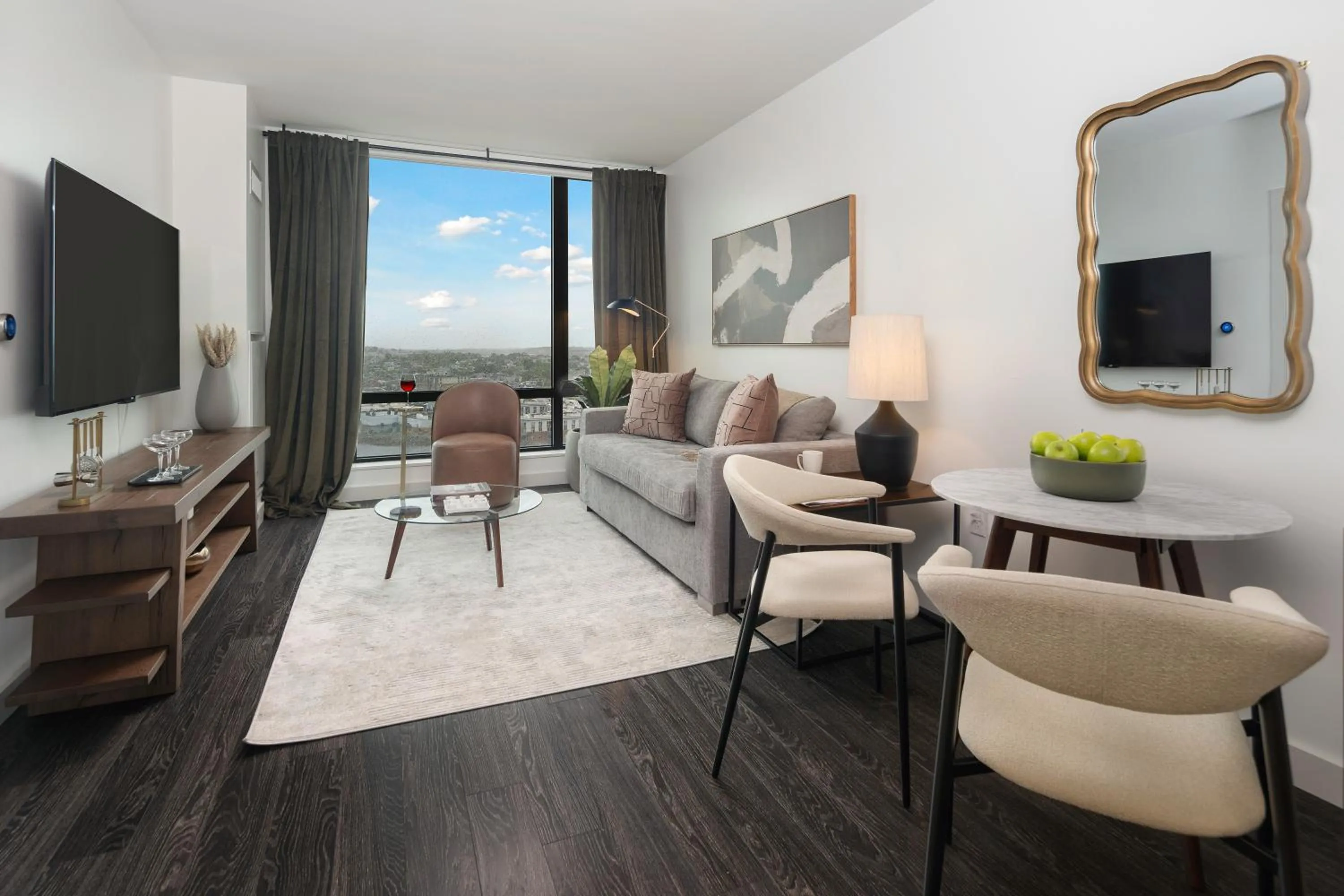 Living room in Luxury Apartments by Hyatus Downtown Boston