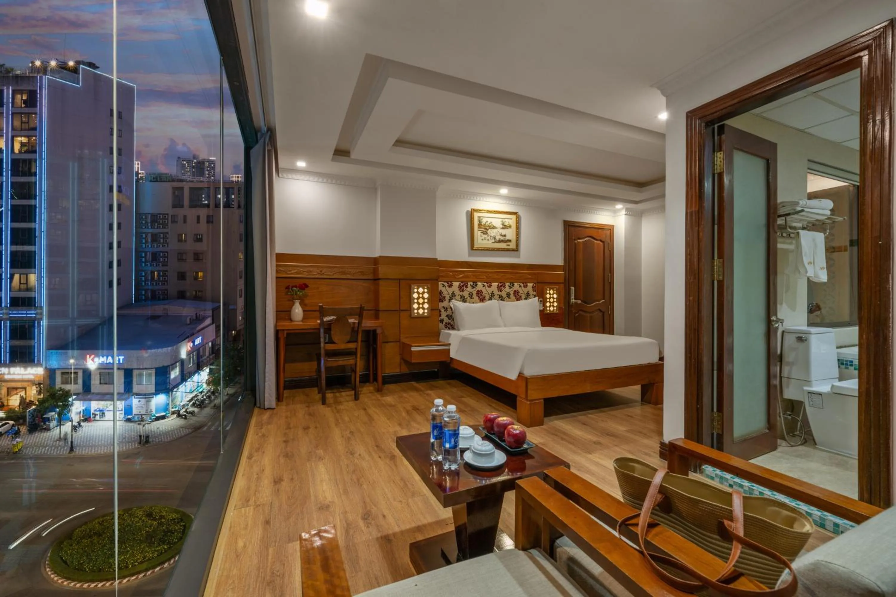 View (from property/room), Bed in A9 Beach Hotel Da Nang