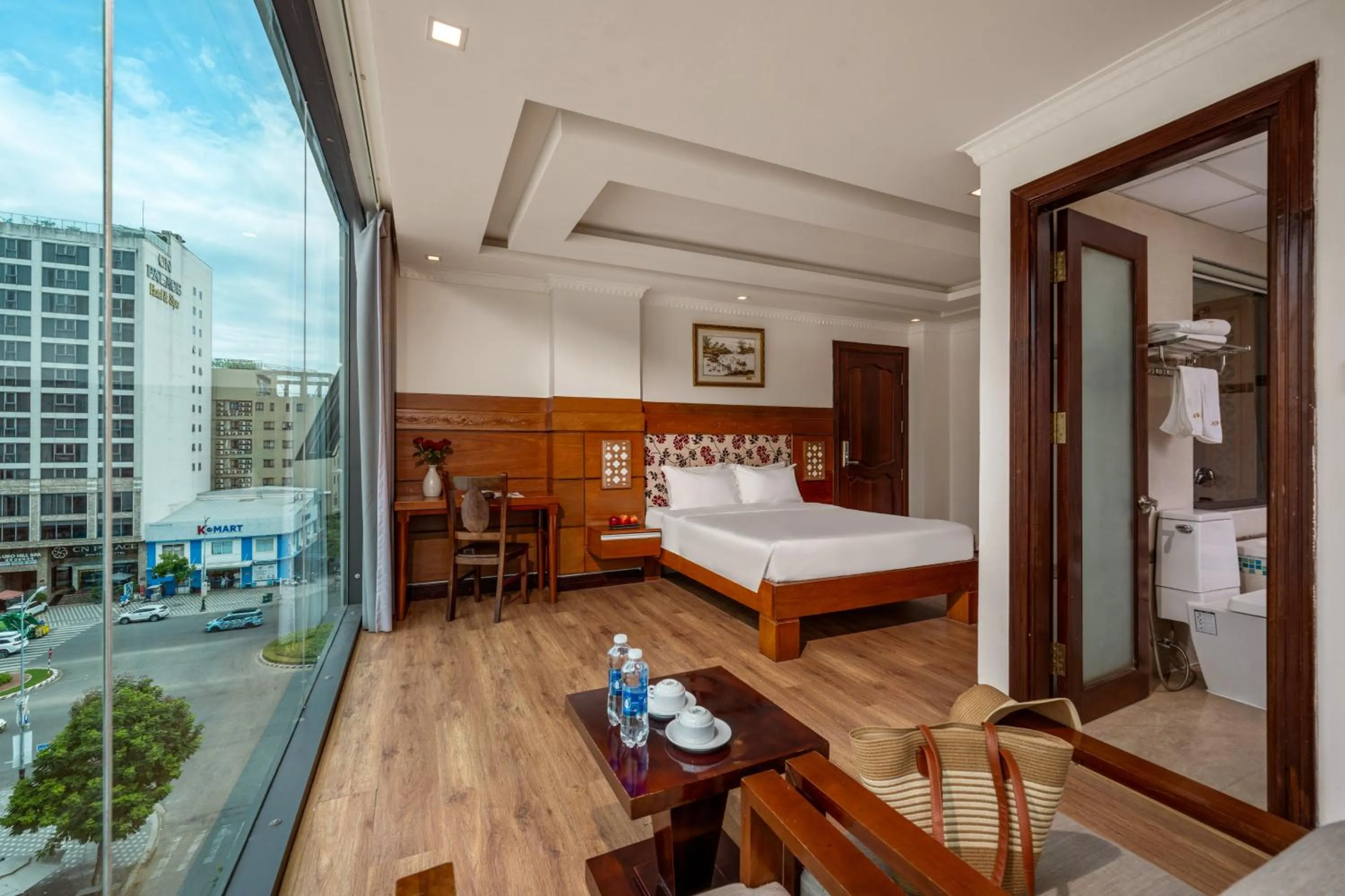 View (from property/room), Bed in A9 Beach Hotel Da Nang