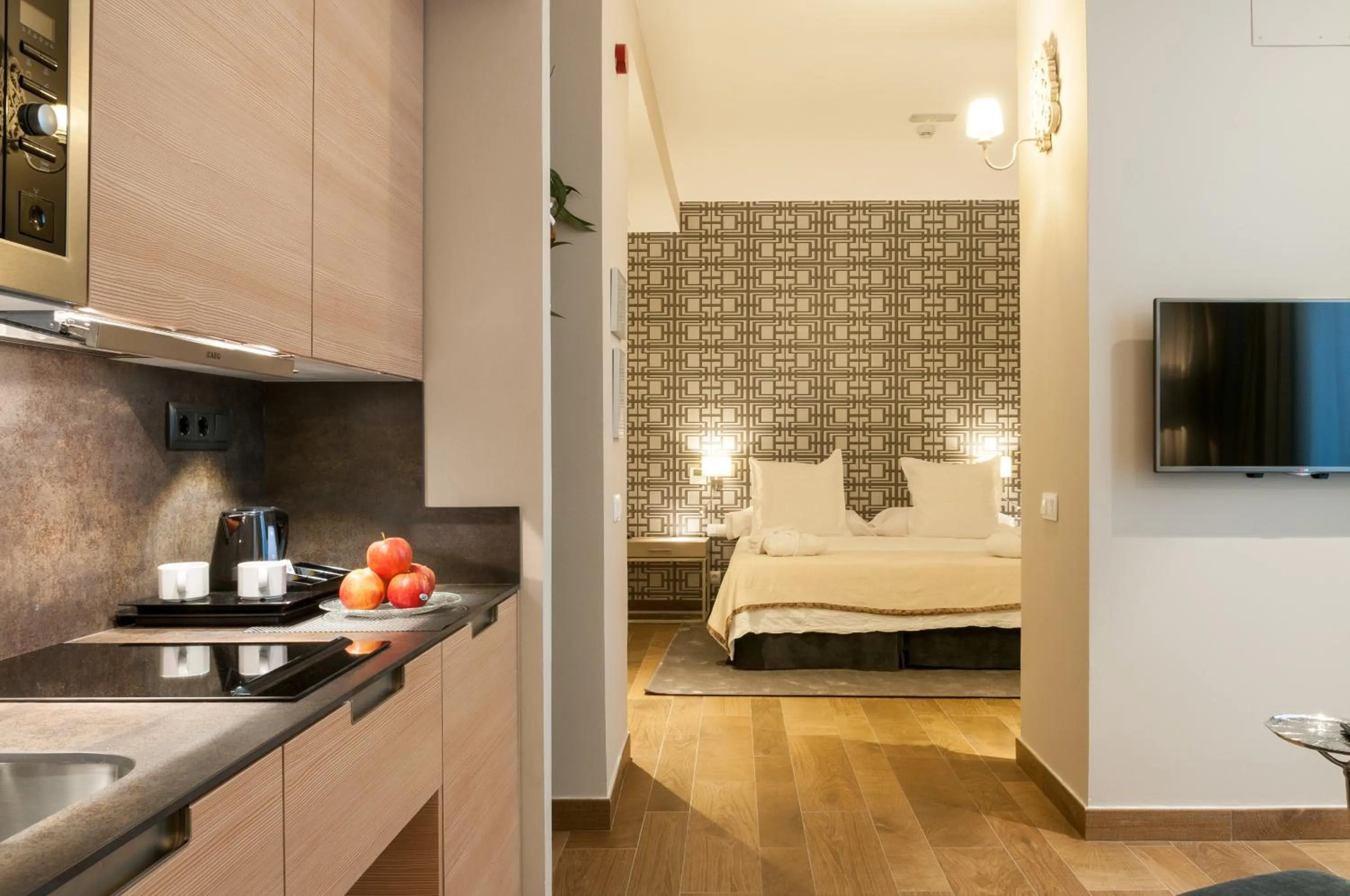 Kitchen or kitchenette, Bed in Suites Murillo Catedral