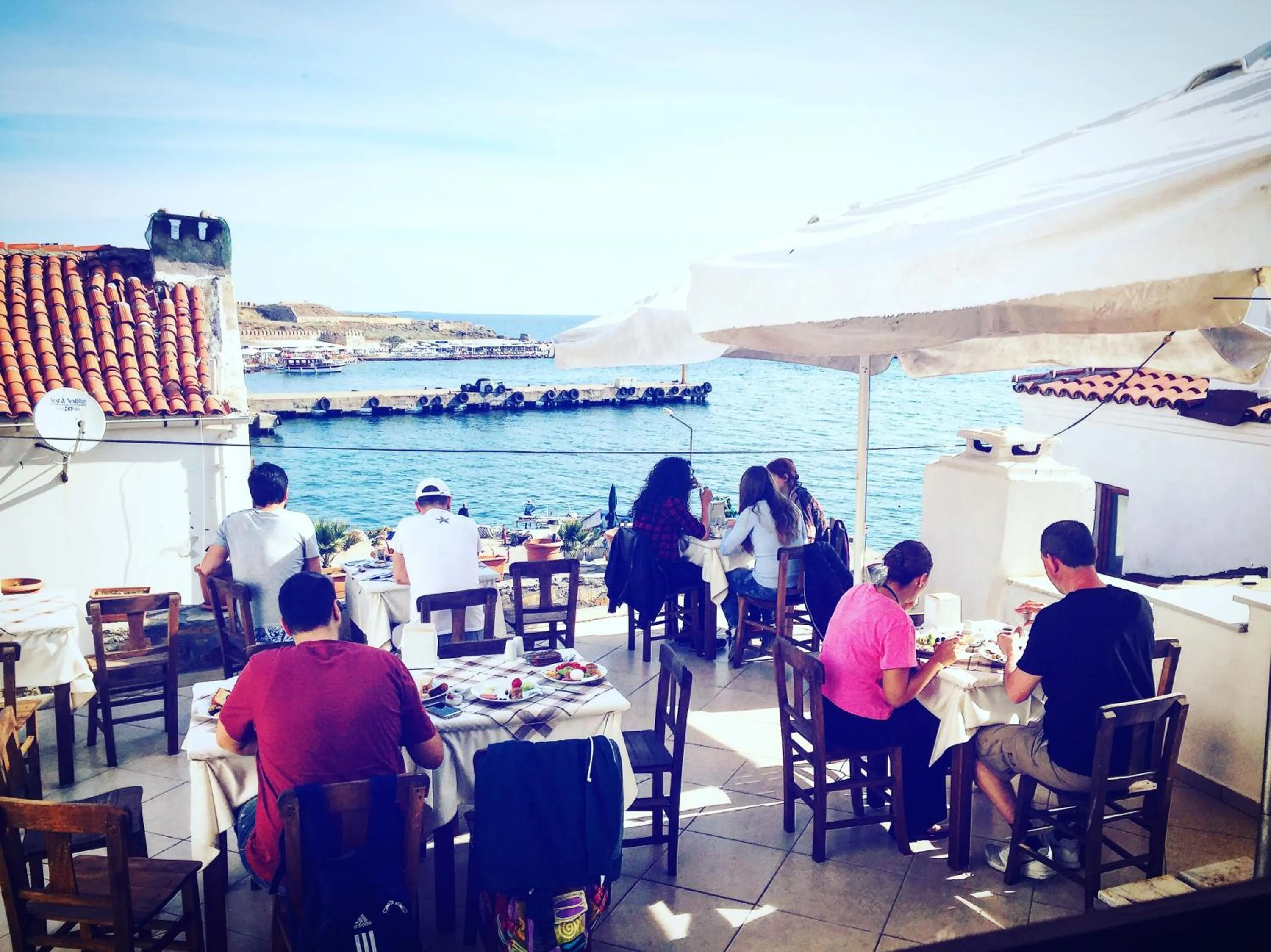 Balcony/Terrace in Bozcaada Aspava Otel