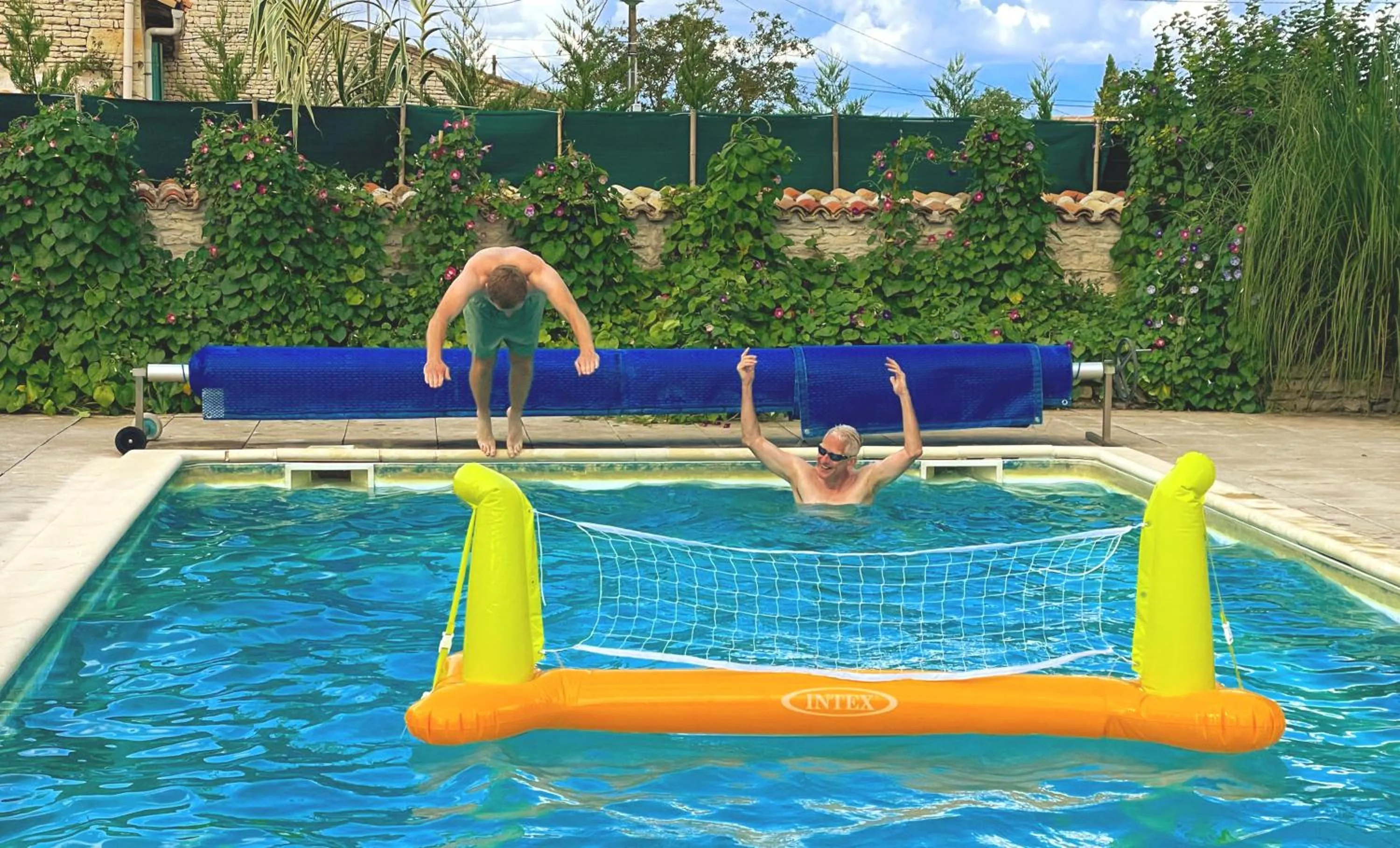 Swimming pool in Le Noisetier at Les Hiboux Gites
