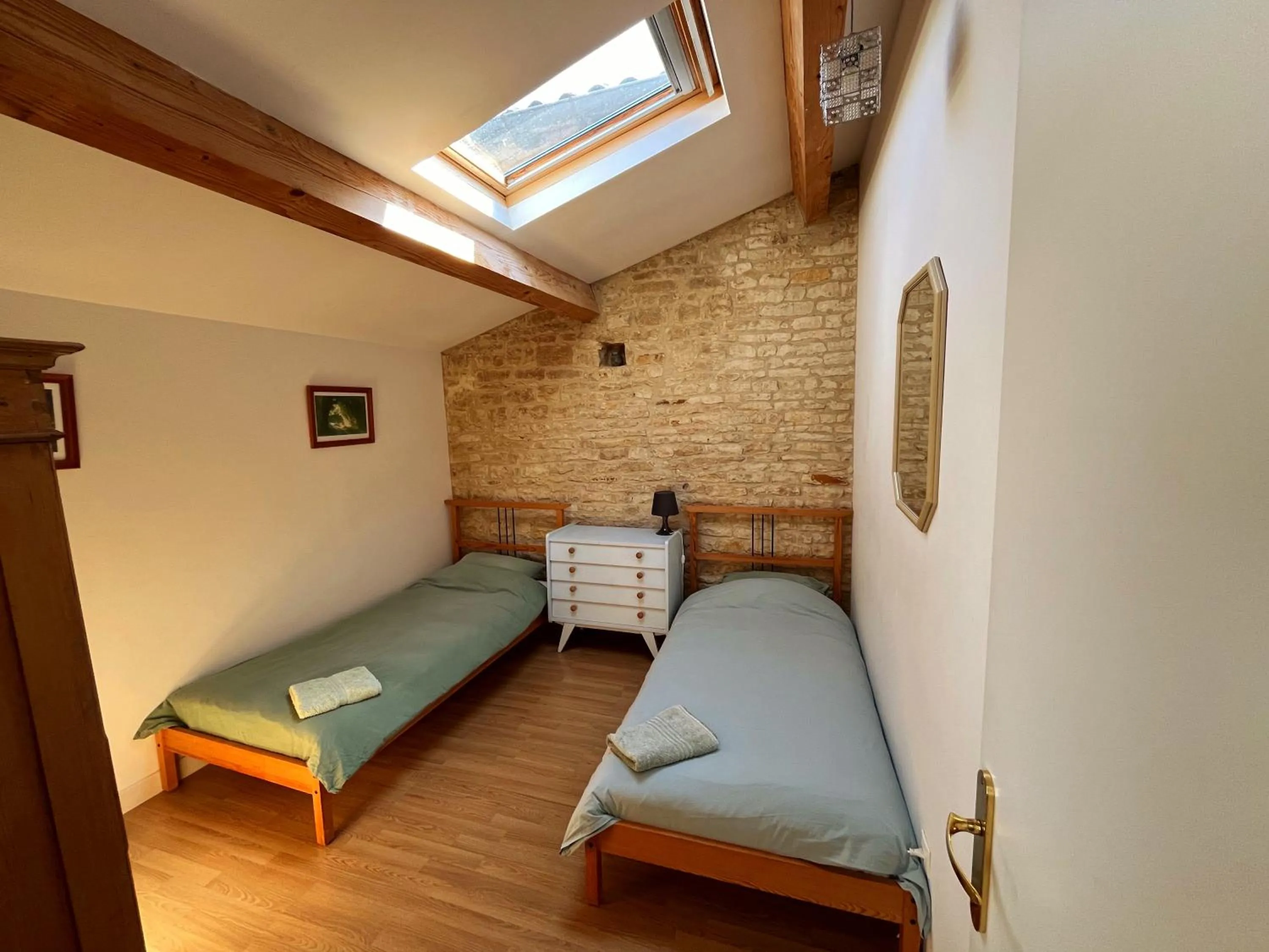 Bedroom, Bed in Le Noisetier at Les Hiboux Gites