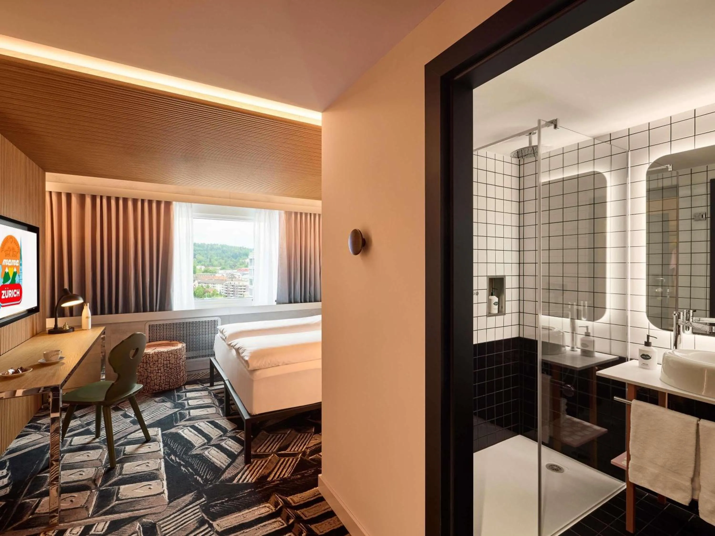 Bedroom, Bed in Mama Shelter Zurich