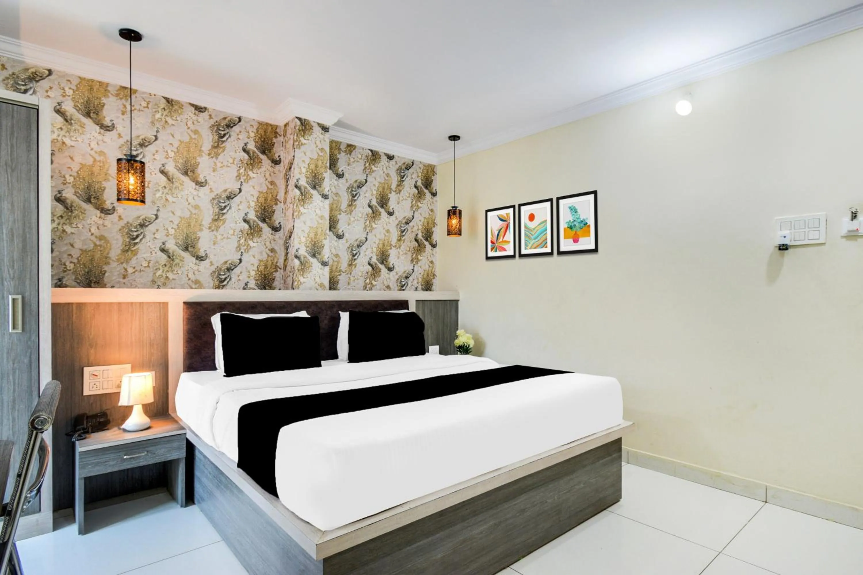 Bedroom, Bed in Townhouse Shamshabad Paradise Formerly Blue Petals Hotel