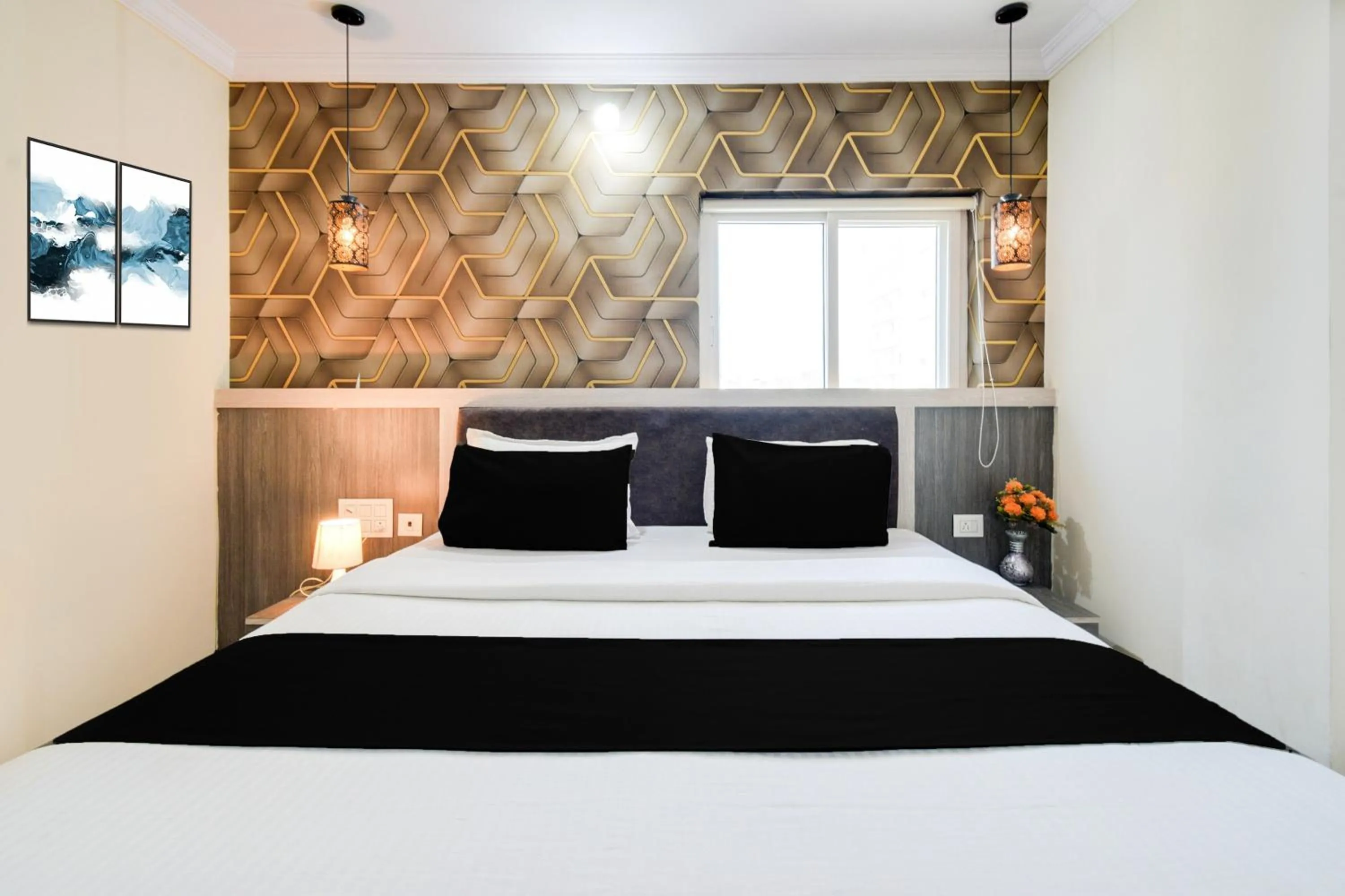 Bedroom, Bed in Townhouse Shamshabad Paradise Formerly Blue Petals Hotel