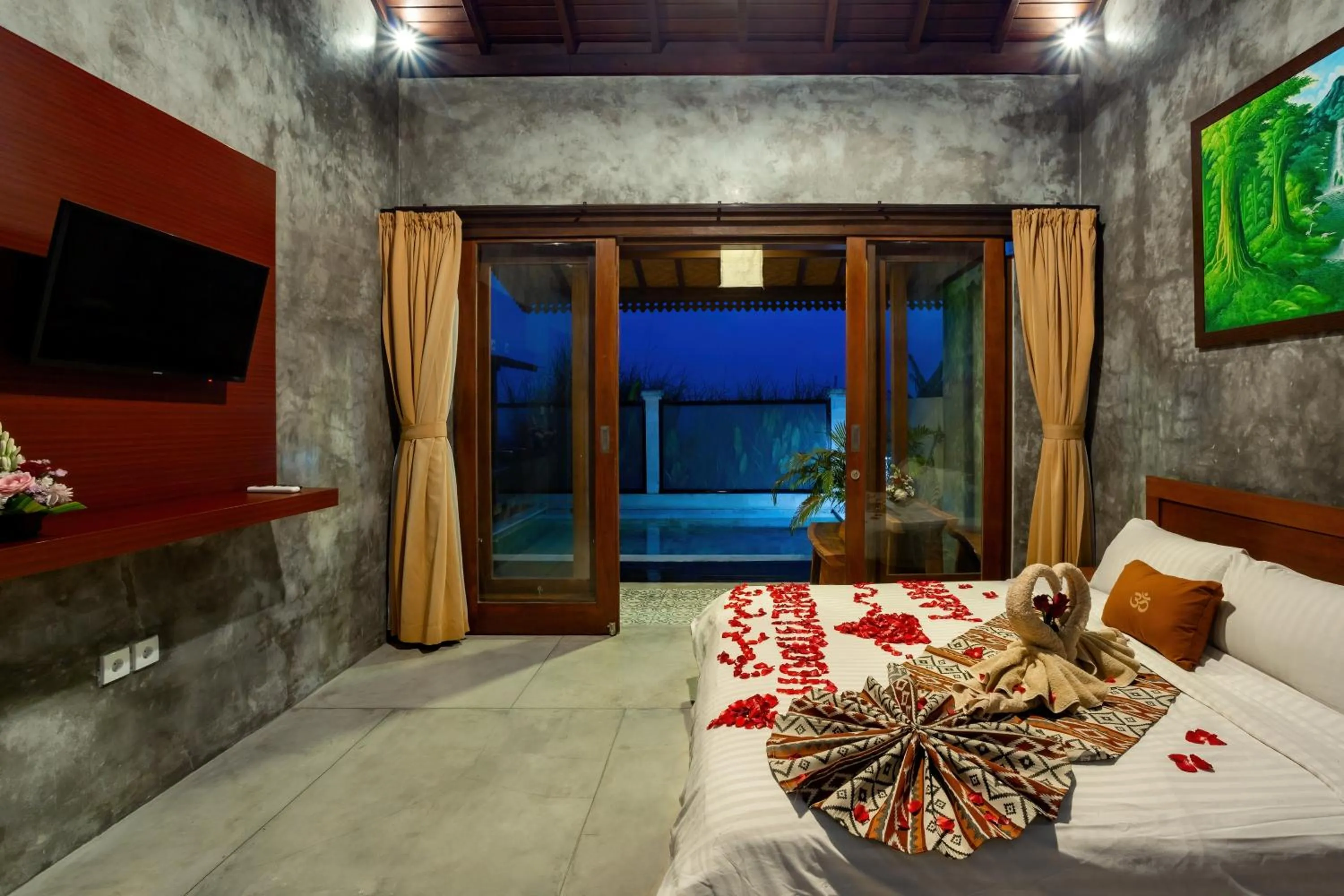 View (from property/room), Bed in Om Villas Kedungu