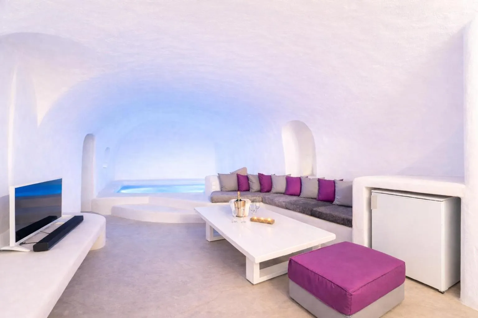 Communal lounge/ TV room in Kampanario Luxury Two-Bedroom Villa with Private Jacuzzi