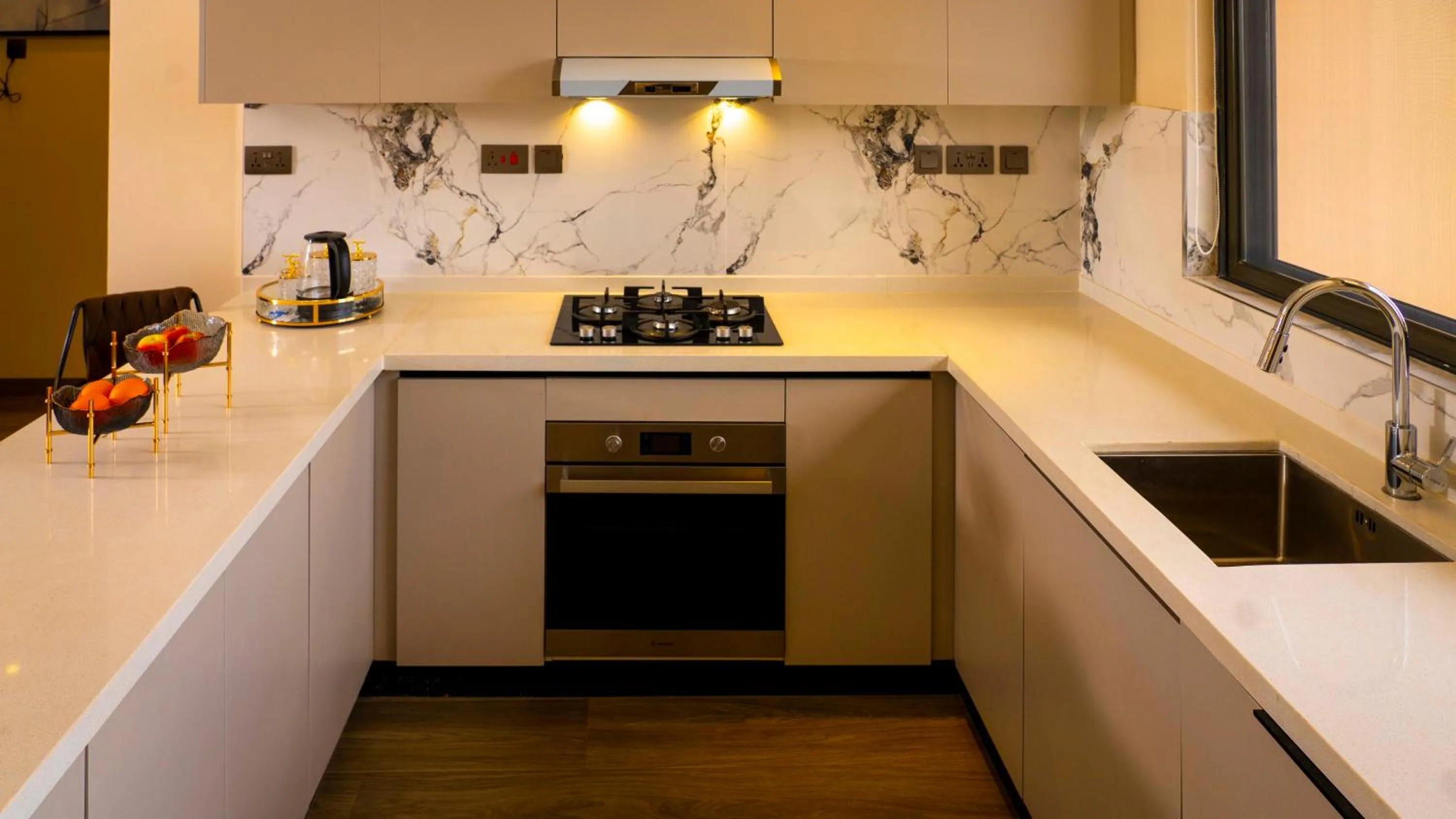 Kitchen or kitchenette in Abrish Hotel and Apartment