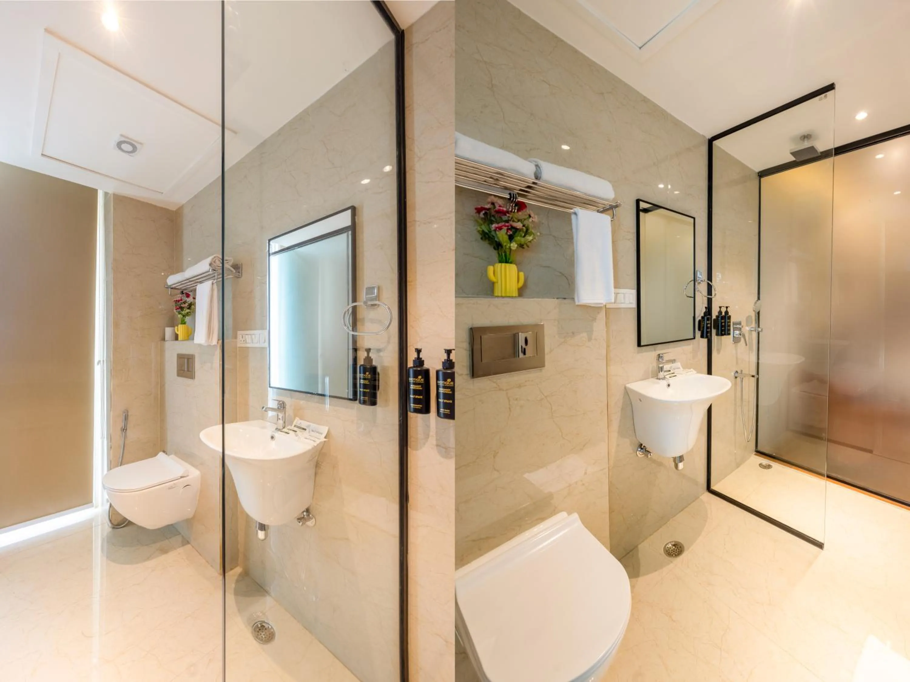 Shower in Saltstayz Premier Suite Chandigarh Mohali