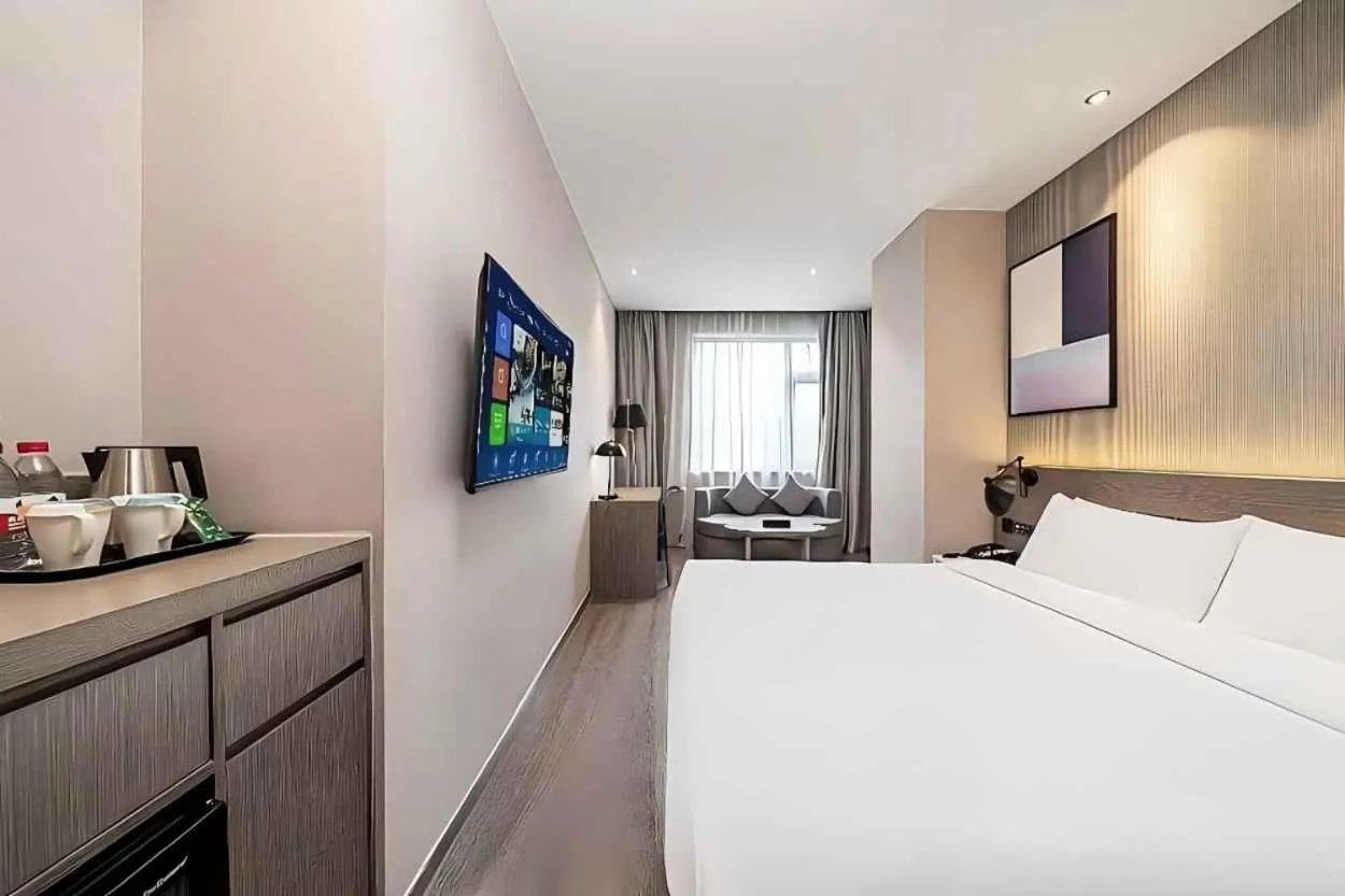 Seating area, Bed in JL Boutique Hotel shanghai Tian An 1000 Trees Jing An Temple changshou Road Store