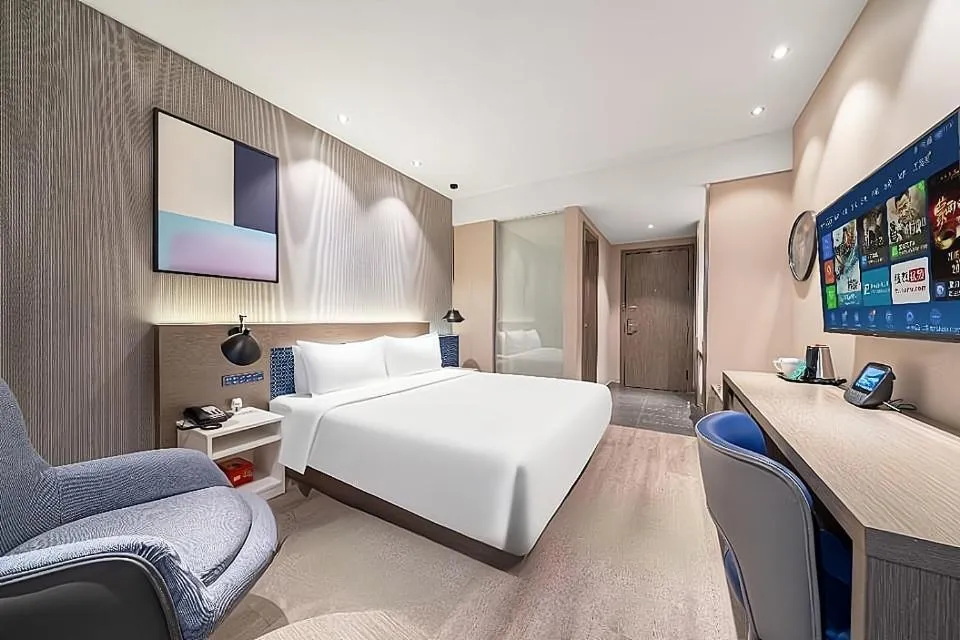 Photo of the whole room, Bed in JL Boutique Hotel shanghai Tian An 1000 Trees Jing An Temple changshou Road Store