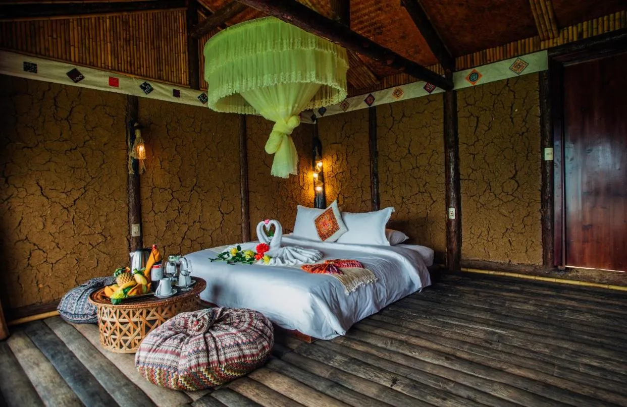 Bed in Eco Palms House - Sapa Retreat