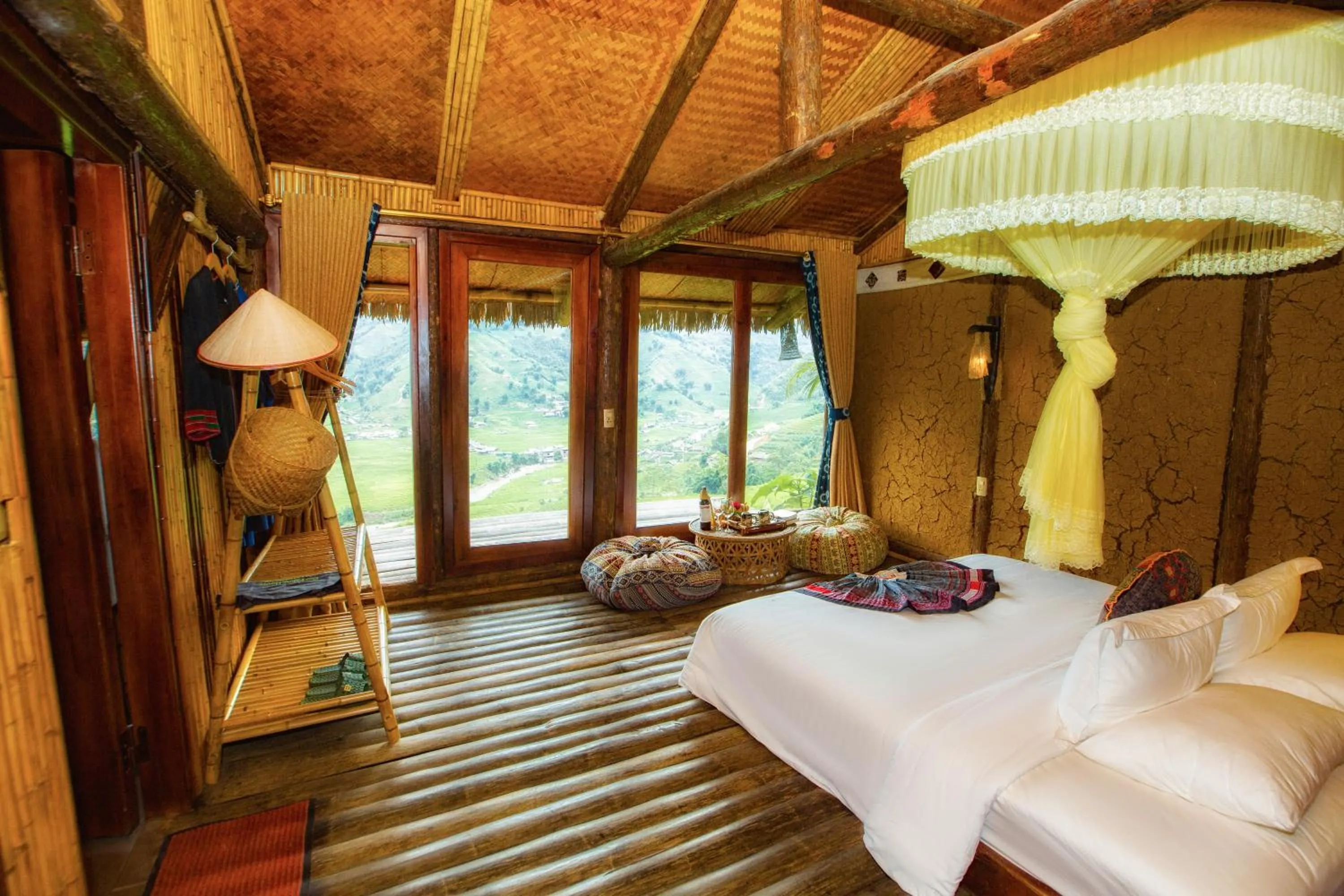 Bed in Eco Palms House - Sapa Retreat