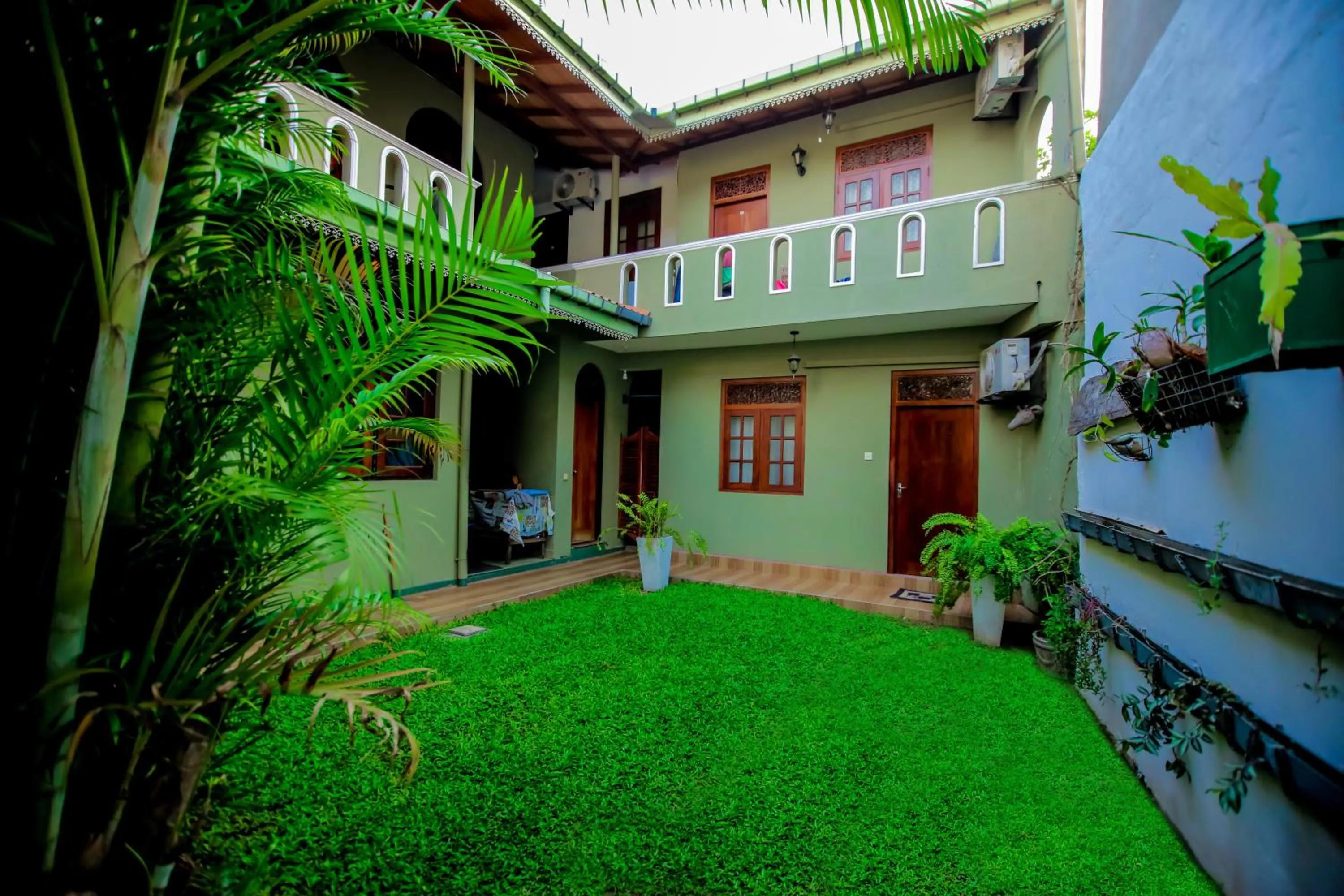 Garden view in The Frangipani motel