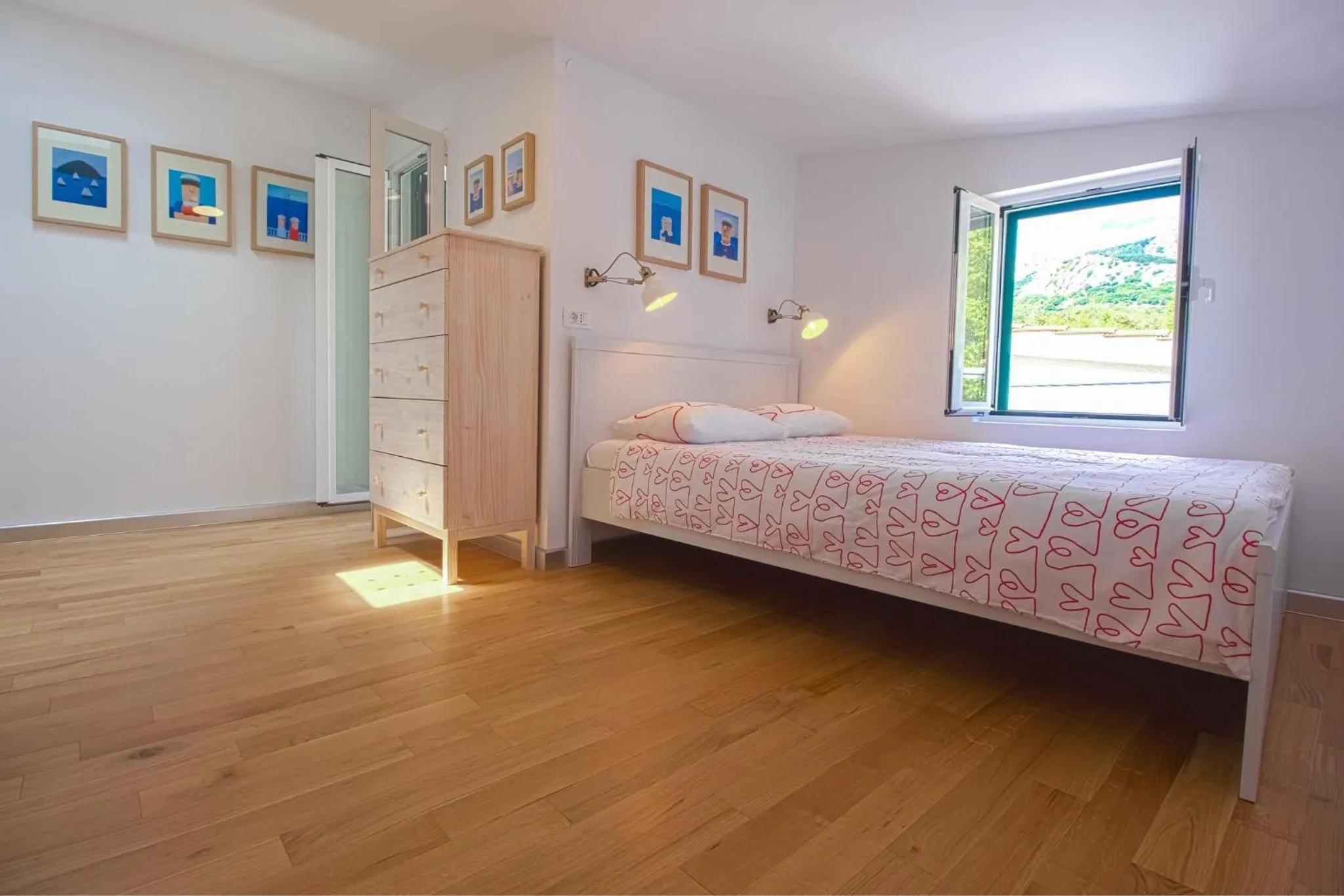 Bedroom, Bed in Apartments Baška