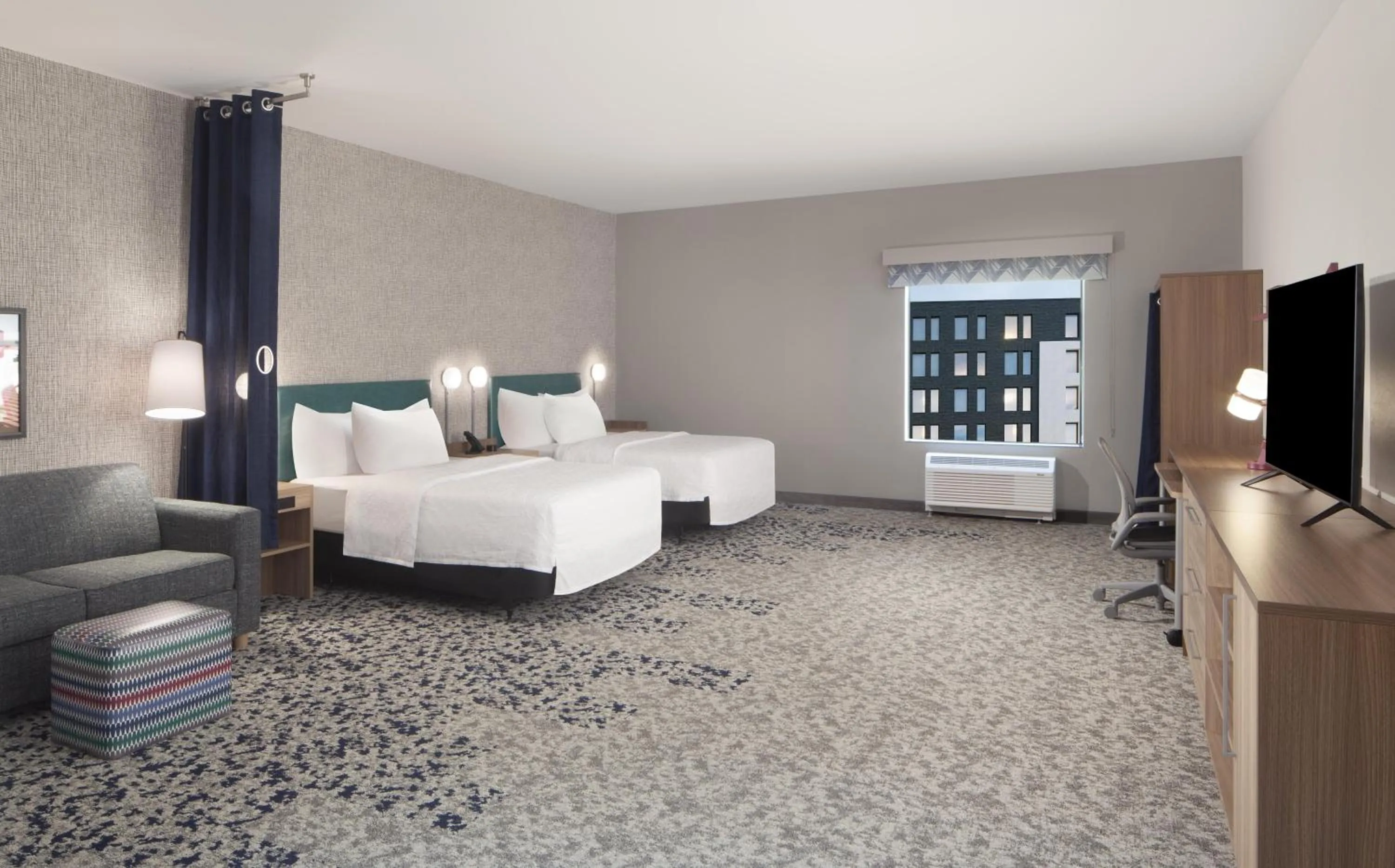 Living room, Bed in Home2 Suites By Hilton Owensboro