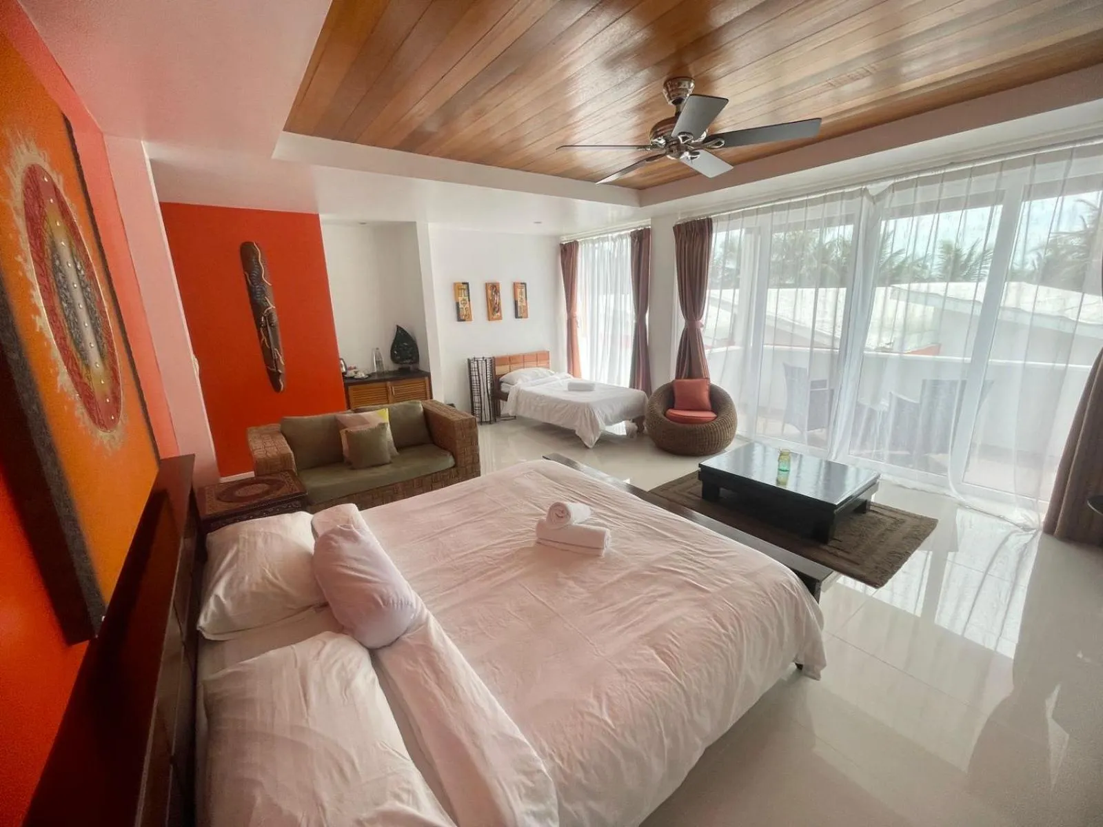 View (from property/room), Bed in Calypso Beach and Dive Resort