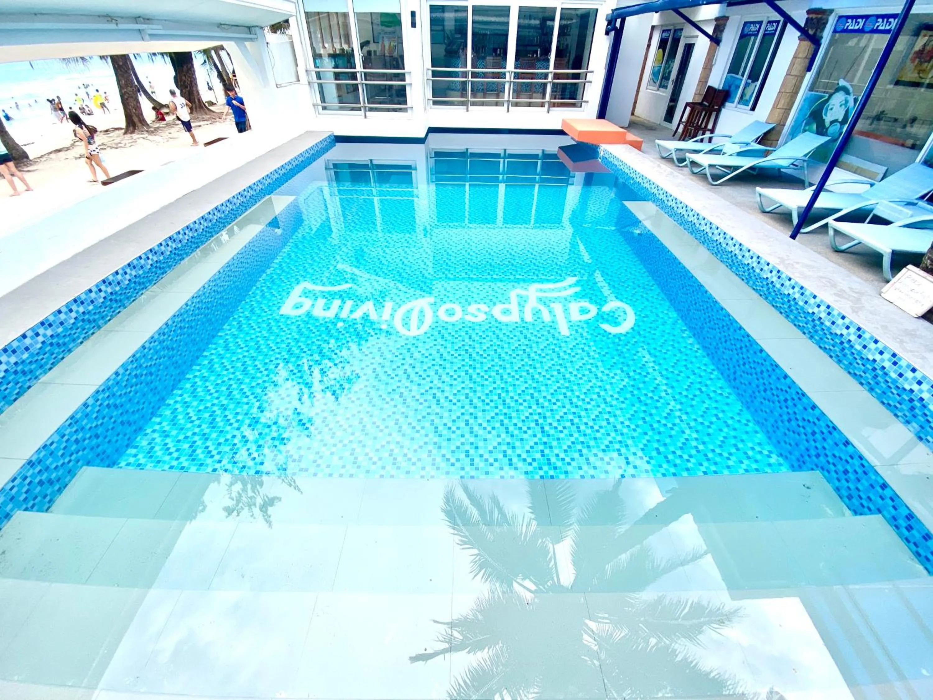 Pool view in Calypso Beach and Dive Resort