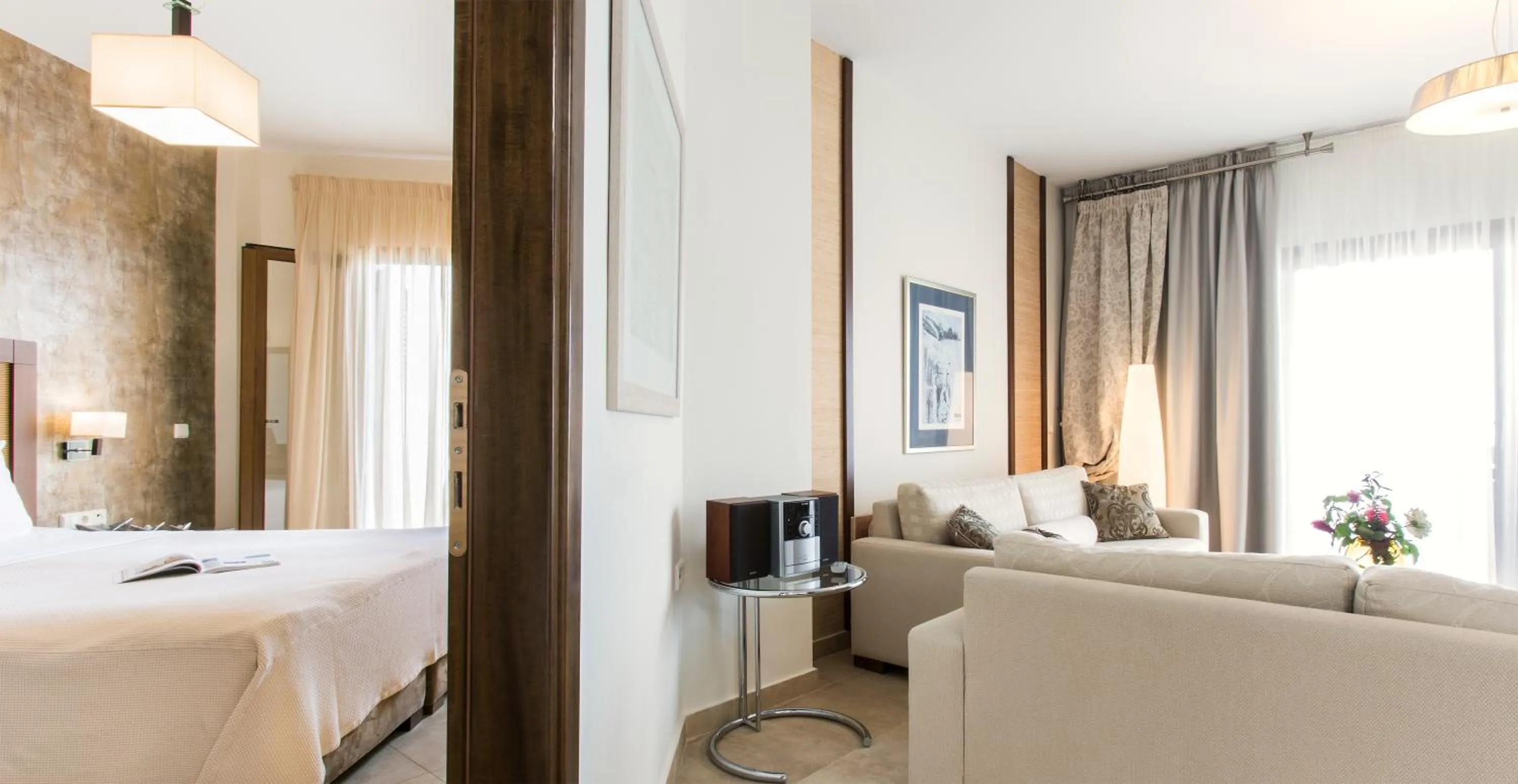 Living room, Bed in Olympion Sunset Halkidiki