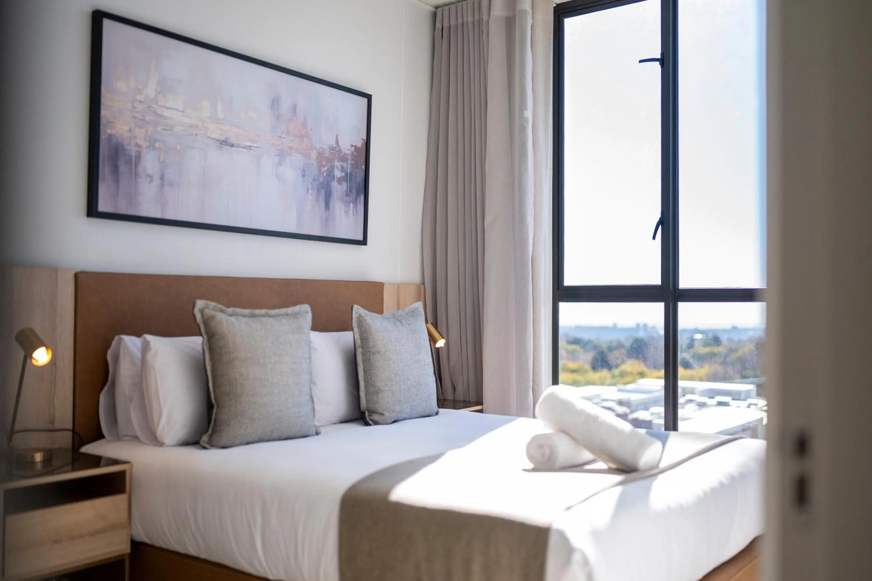 View (from property/room), Bed in One Rosebank Executive Apartment Hotel