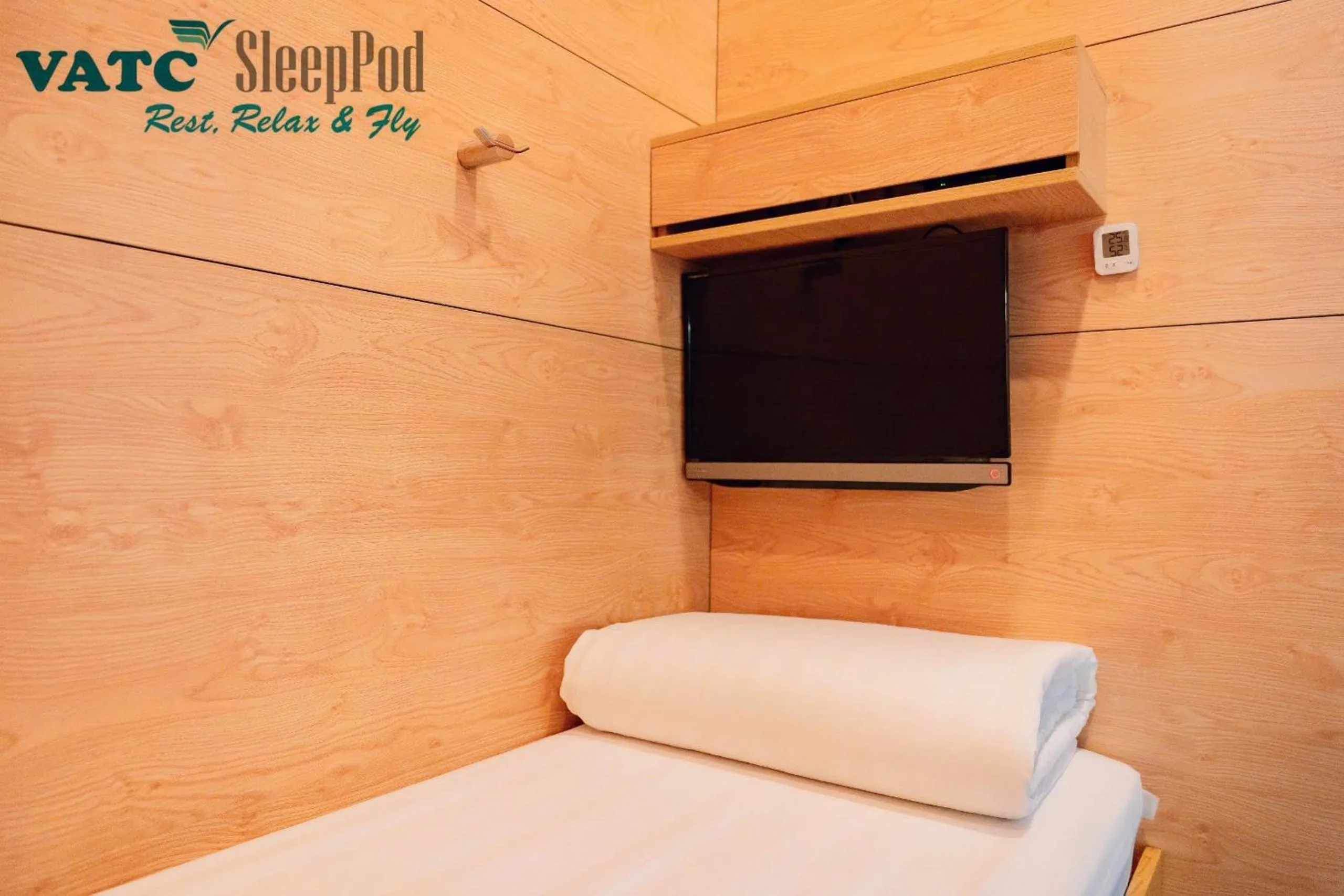 Bed in VATC Sleep Pod Terminal 2