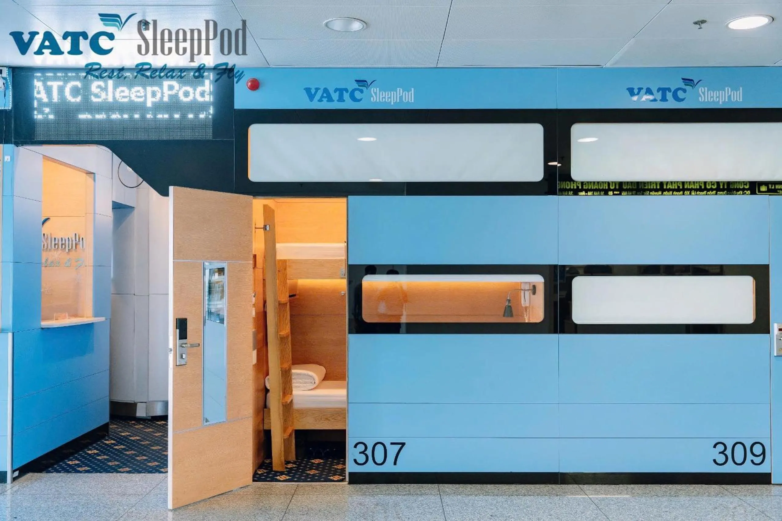 Bed in VATC Sleep Pod Terminal 2