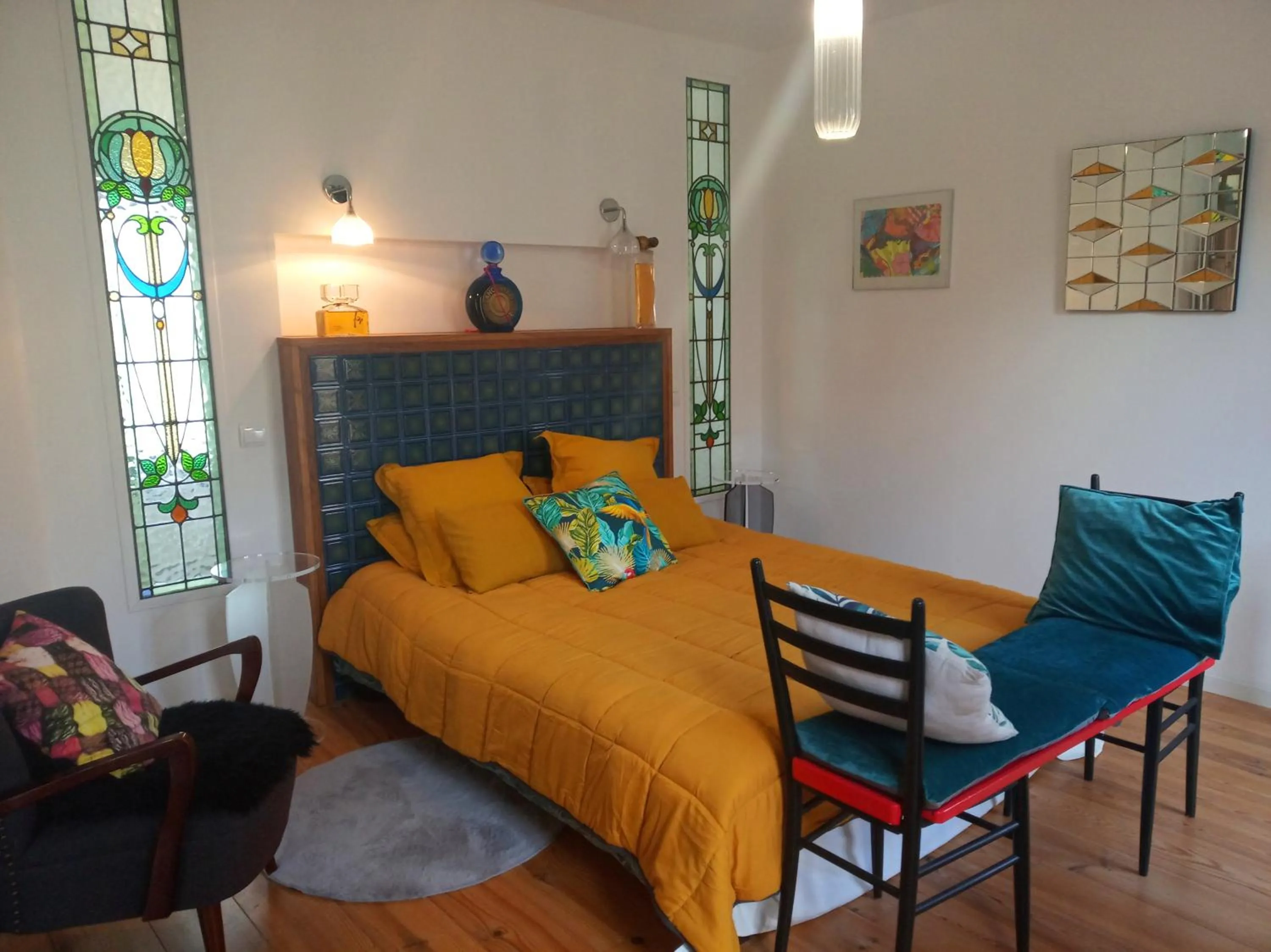 Bed in Chambre d'Hôtes La Grenade Bleue