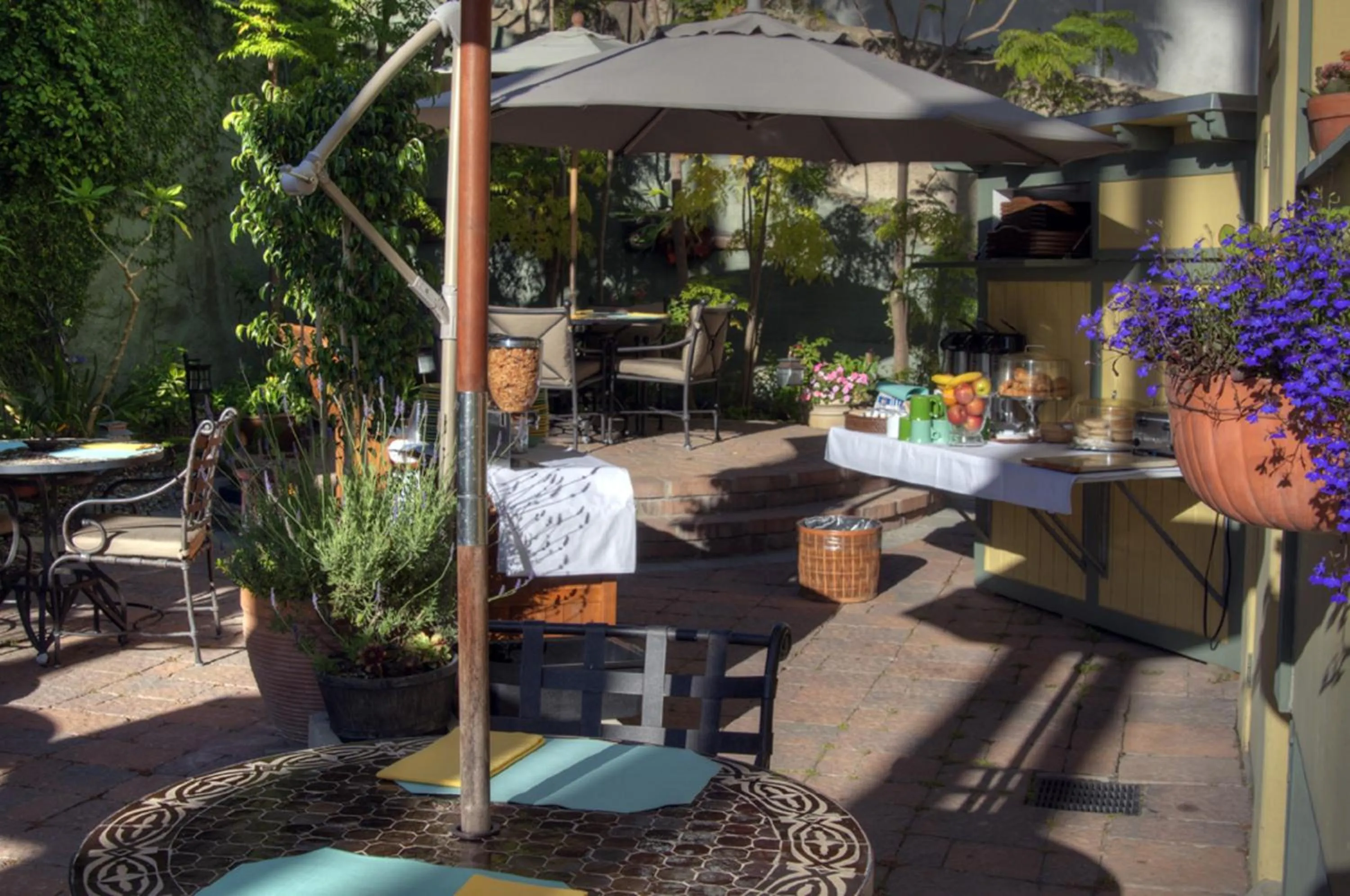 Patio in The Avalon Hotel in Catalina Island