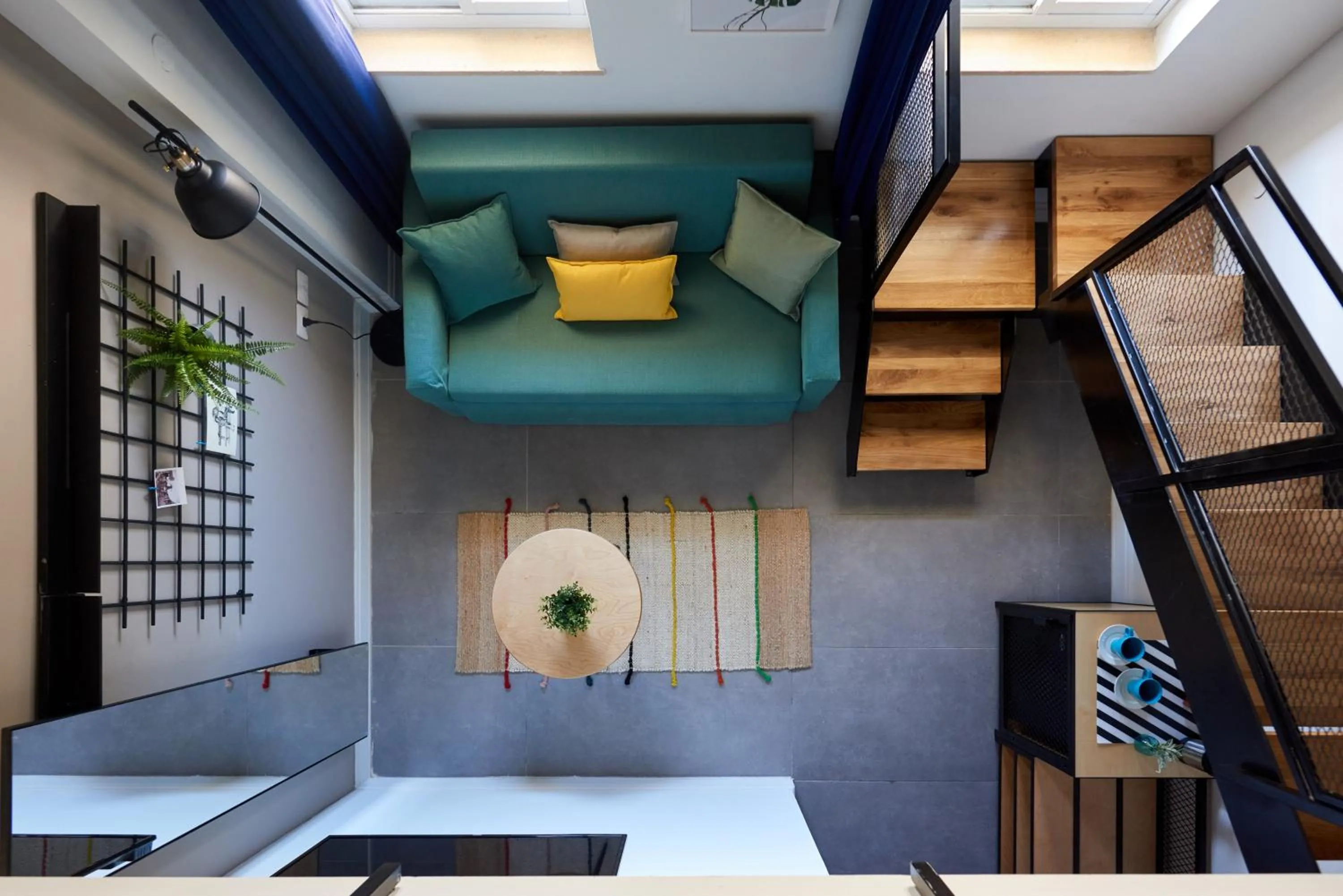 Living room in The Post Hostel Jerusalem