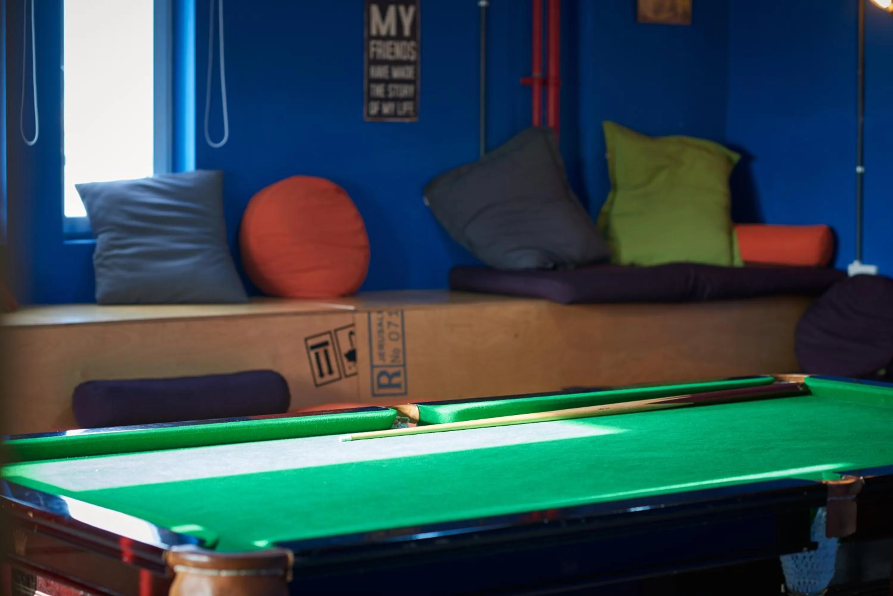 Communal lounge/ TV room in The Post Hostel Jerusalem