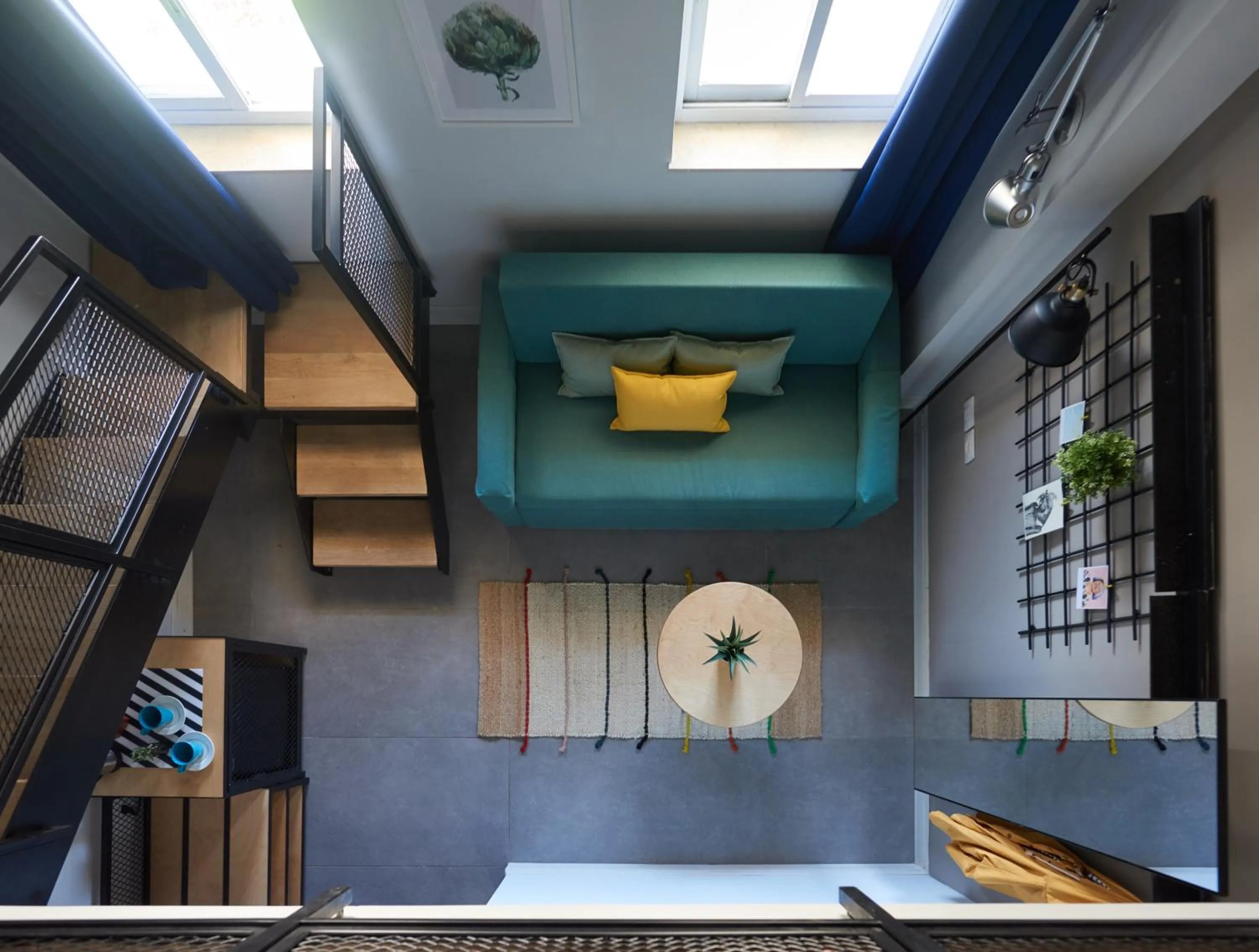 Living room in The Post Hostel Jerusalem