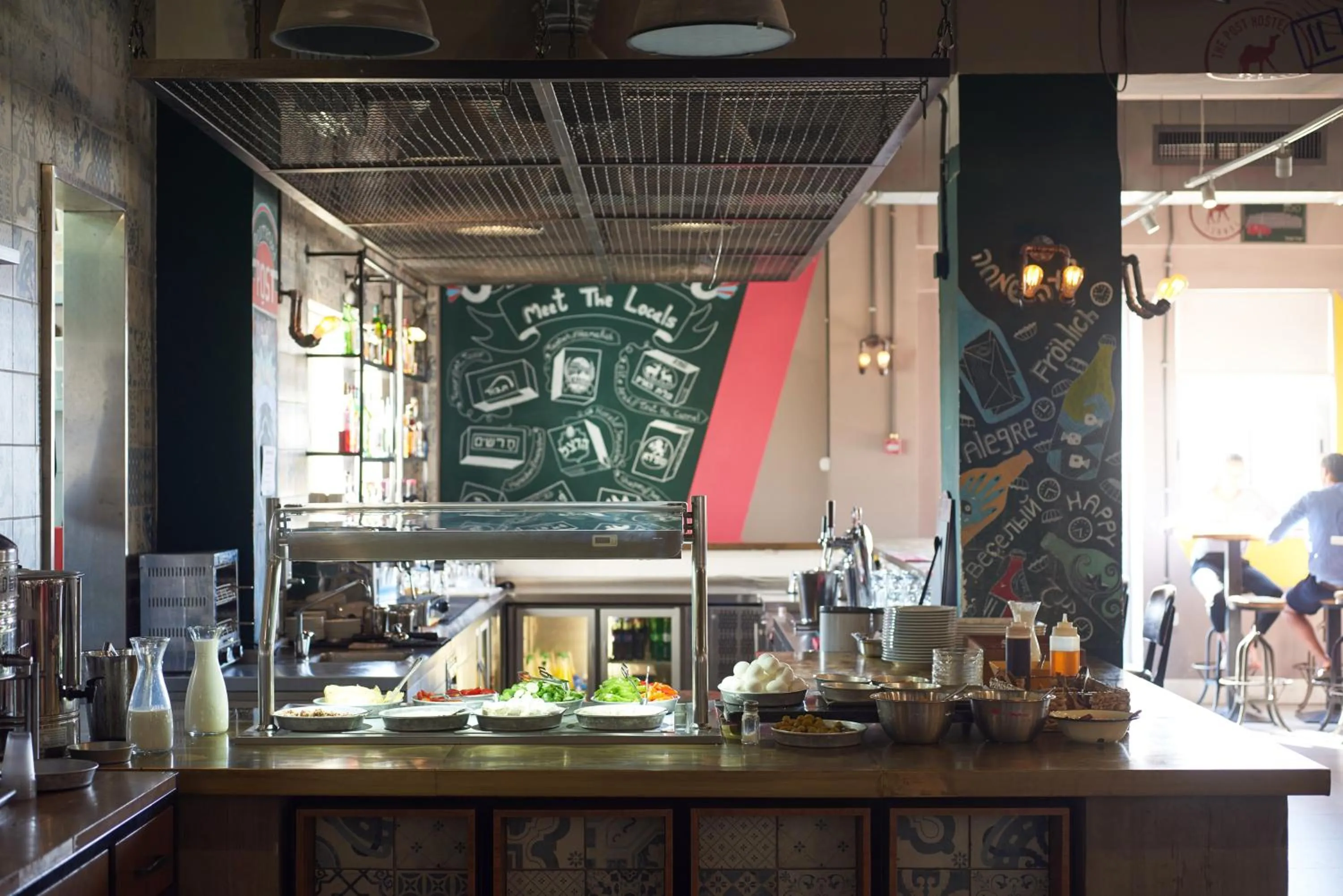 Buffet breakfast in The Post Hostel Jerusalem