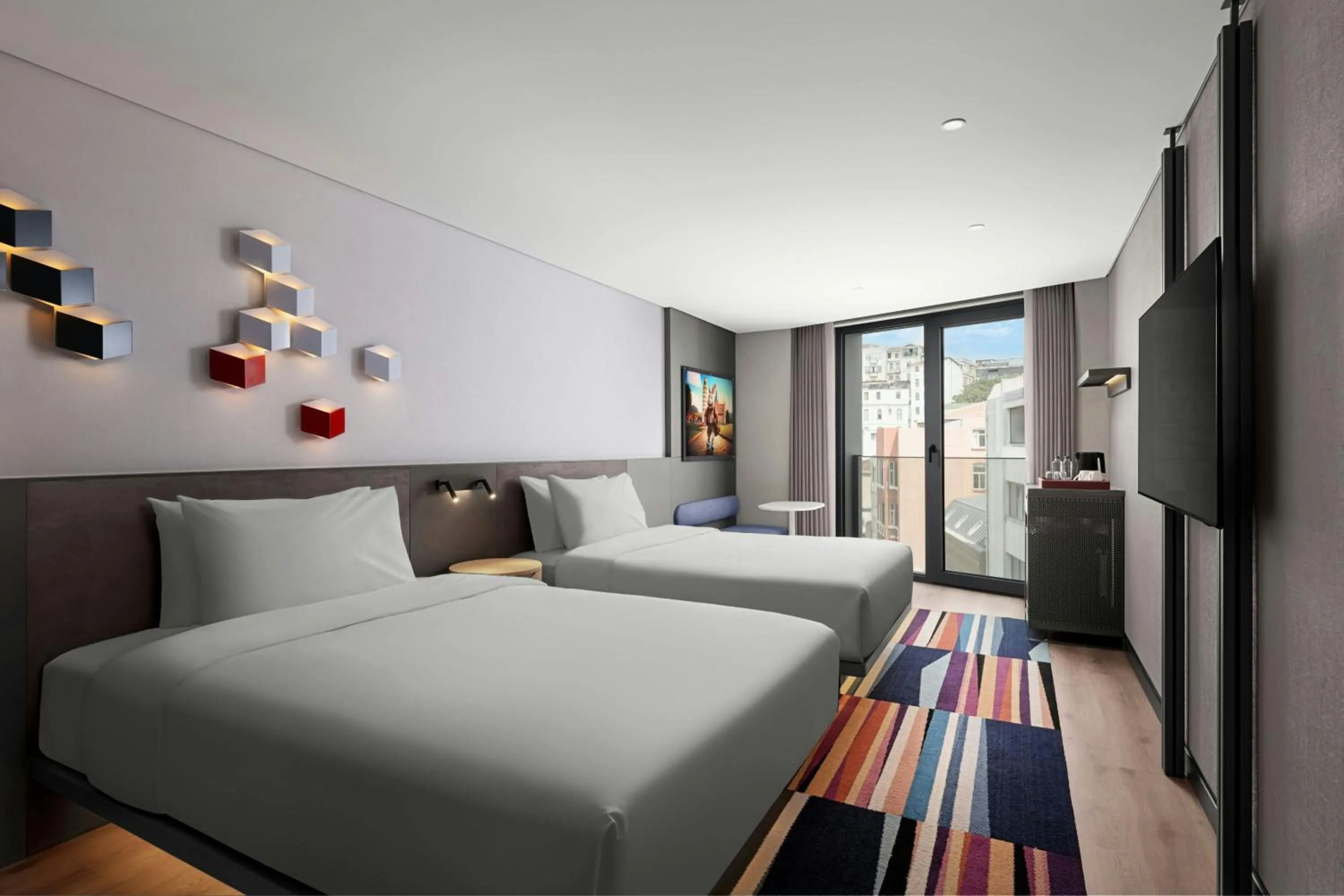 Photo of the whole room, Bed in Aloft Istanbul Karakoy