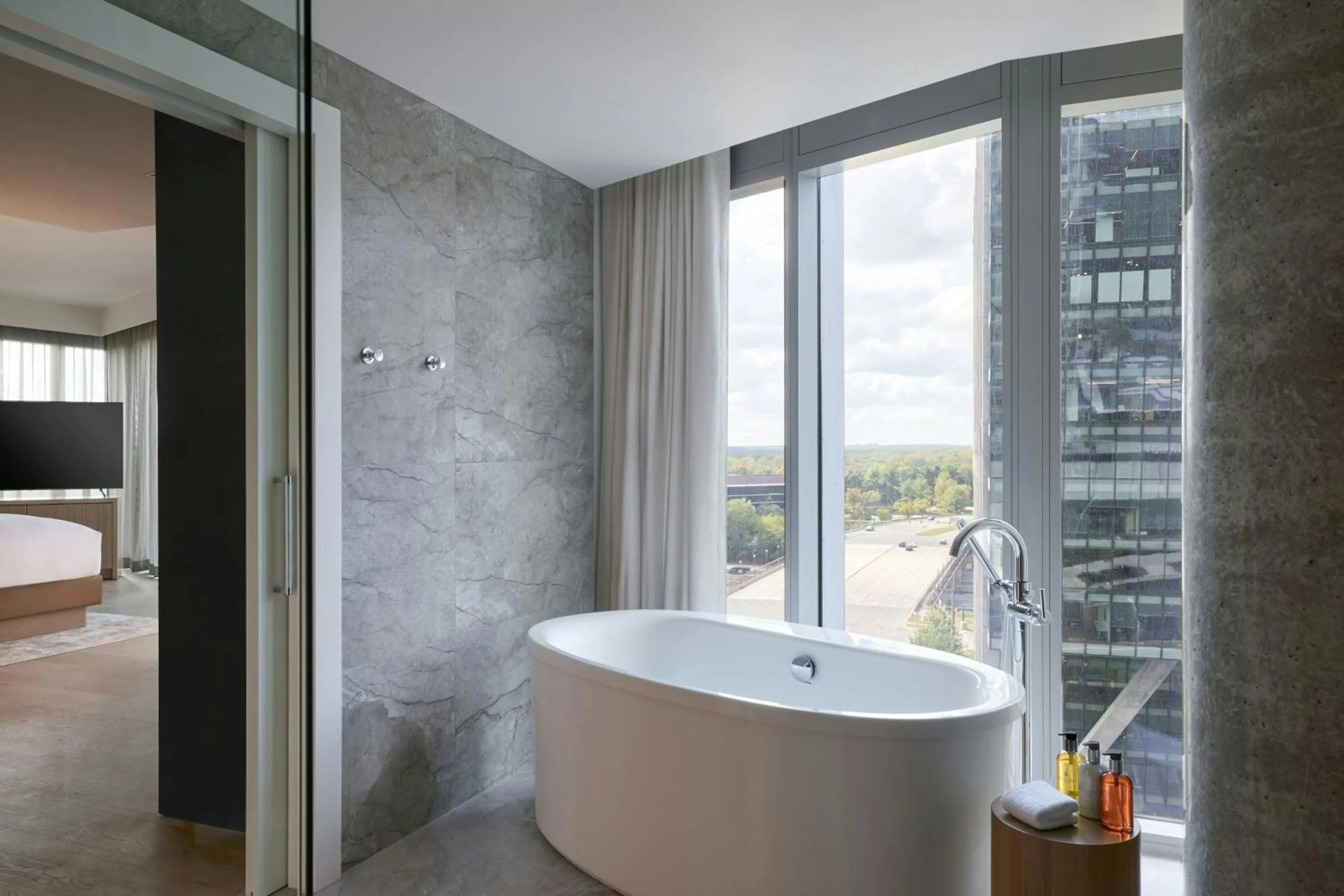 Bathroom, Bed in JW Marriott Reston Station