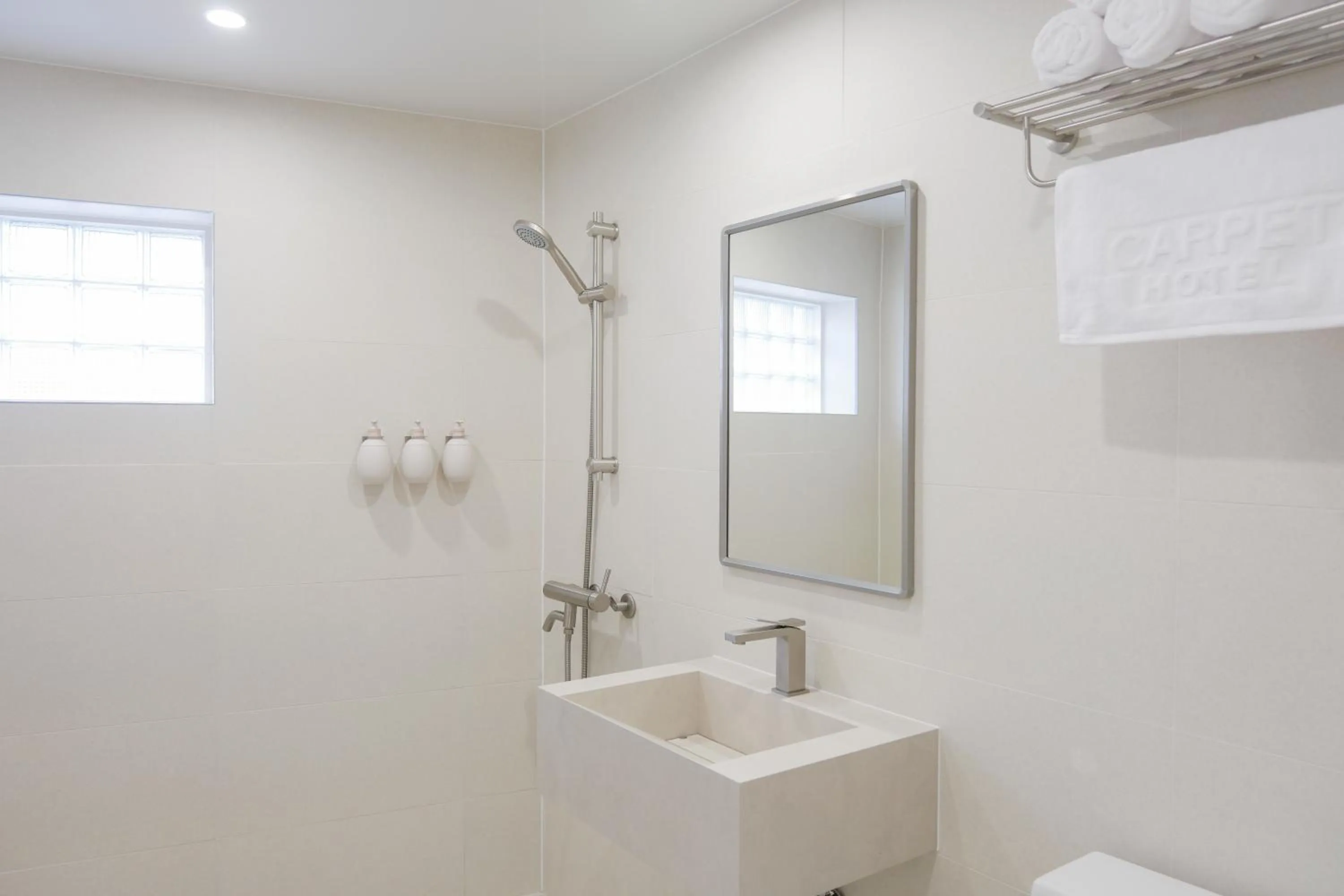 Shower in Hotel Carpet