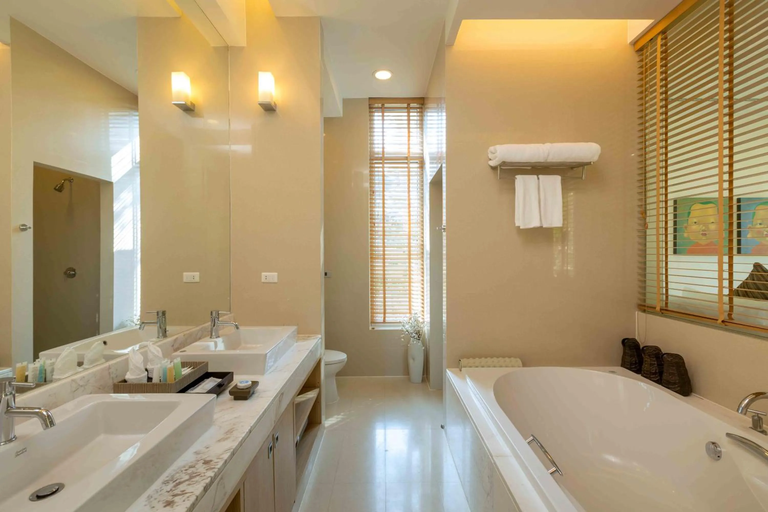 Bathroom, Bed in Andaman Pool Villas ,Maikhao