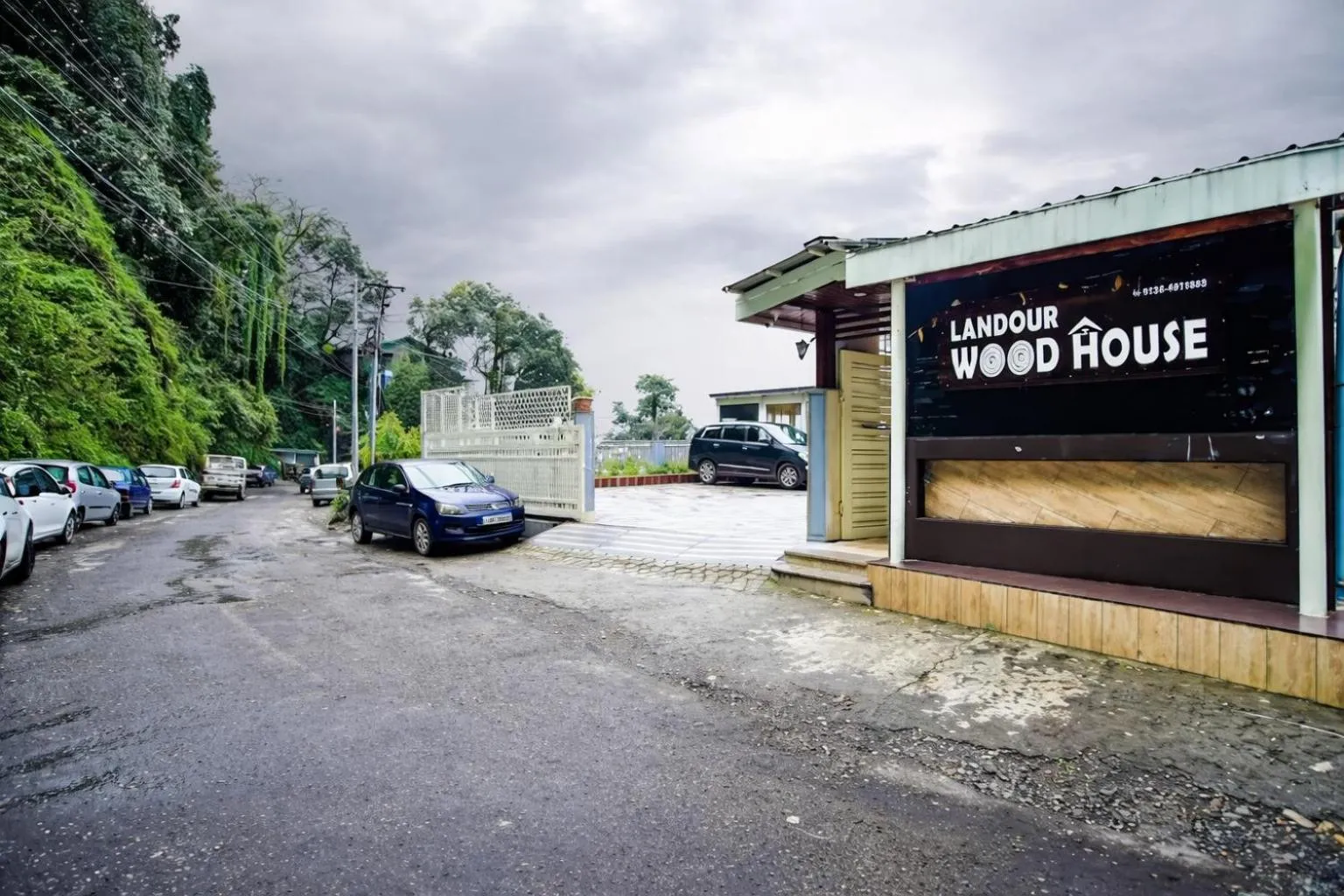 Facade/entrance in The Landour Wood House