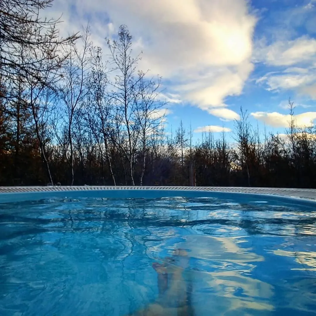 Open Air Bath in Hotel Kjarnalundur- Aurora Dream - Lodges and Rooms
