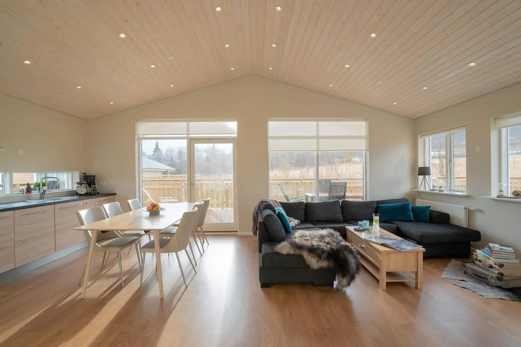 Kitchen or kitchenette in Hotel Kjarnalundur- Aurora Dream - Lodges and Rooms