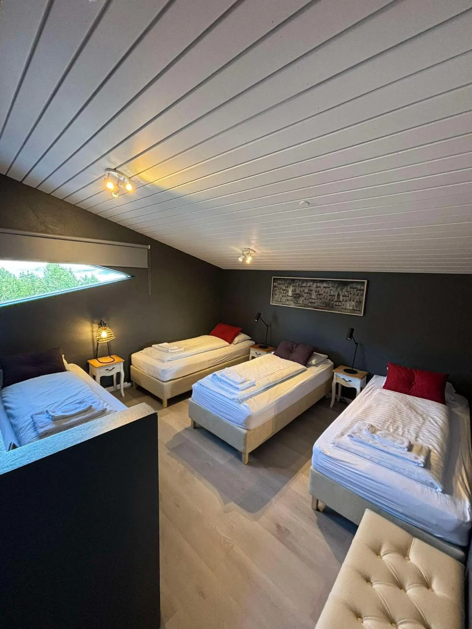 Bed in Hotel Kjarnalundur- Aurora Dream - Lodges and Rooms